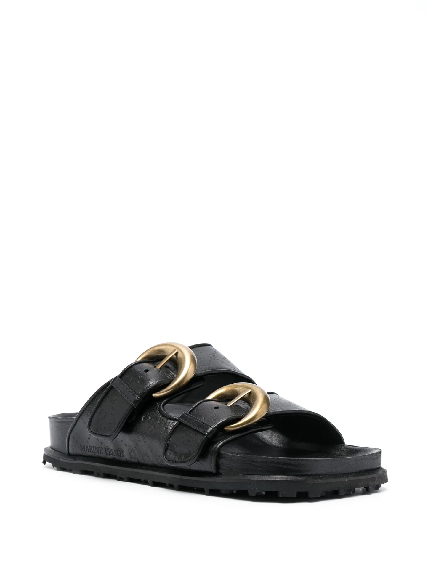 logo-debossed leather sandals