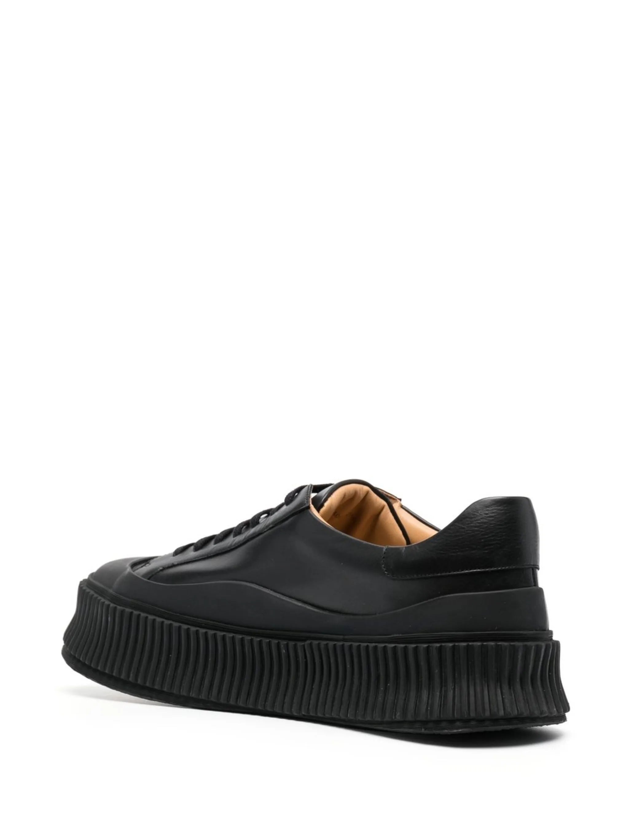 lace-up leather platform sneakers