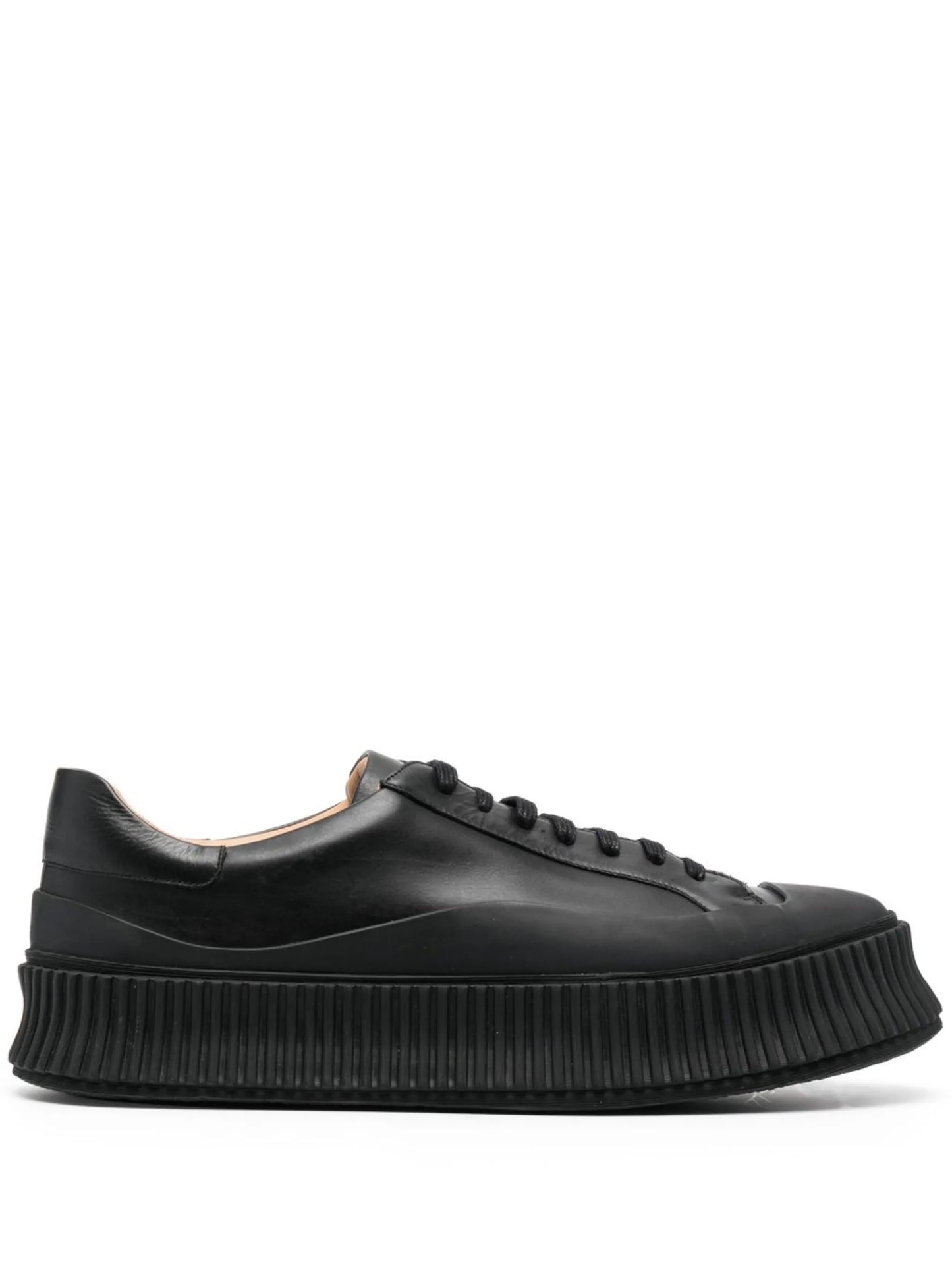 lace-up leather platform sneakers