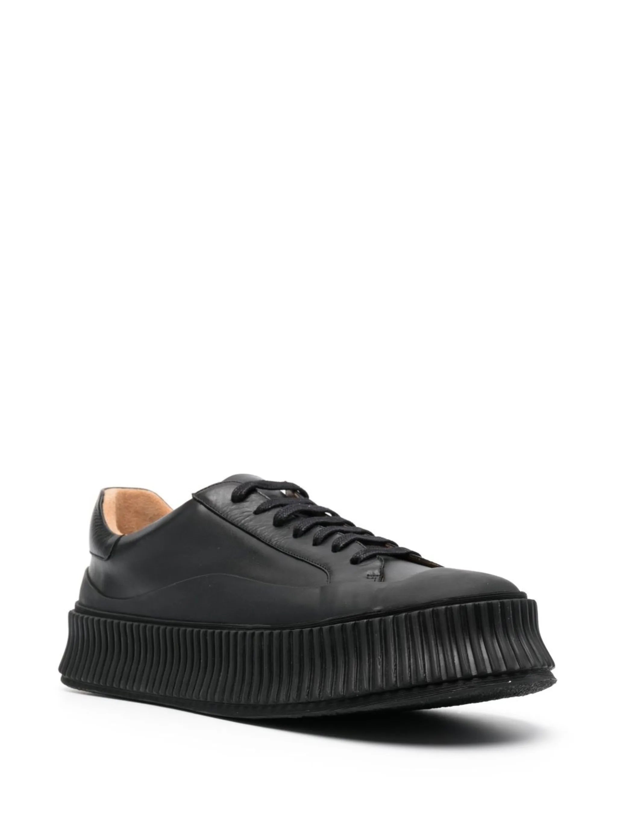 lace-up leather platform sneakers