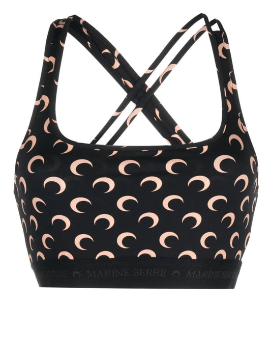 Crescent Moon-print crop top