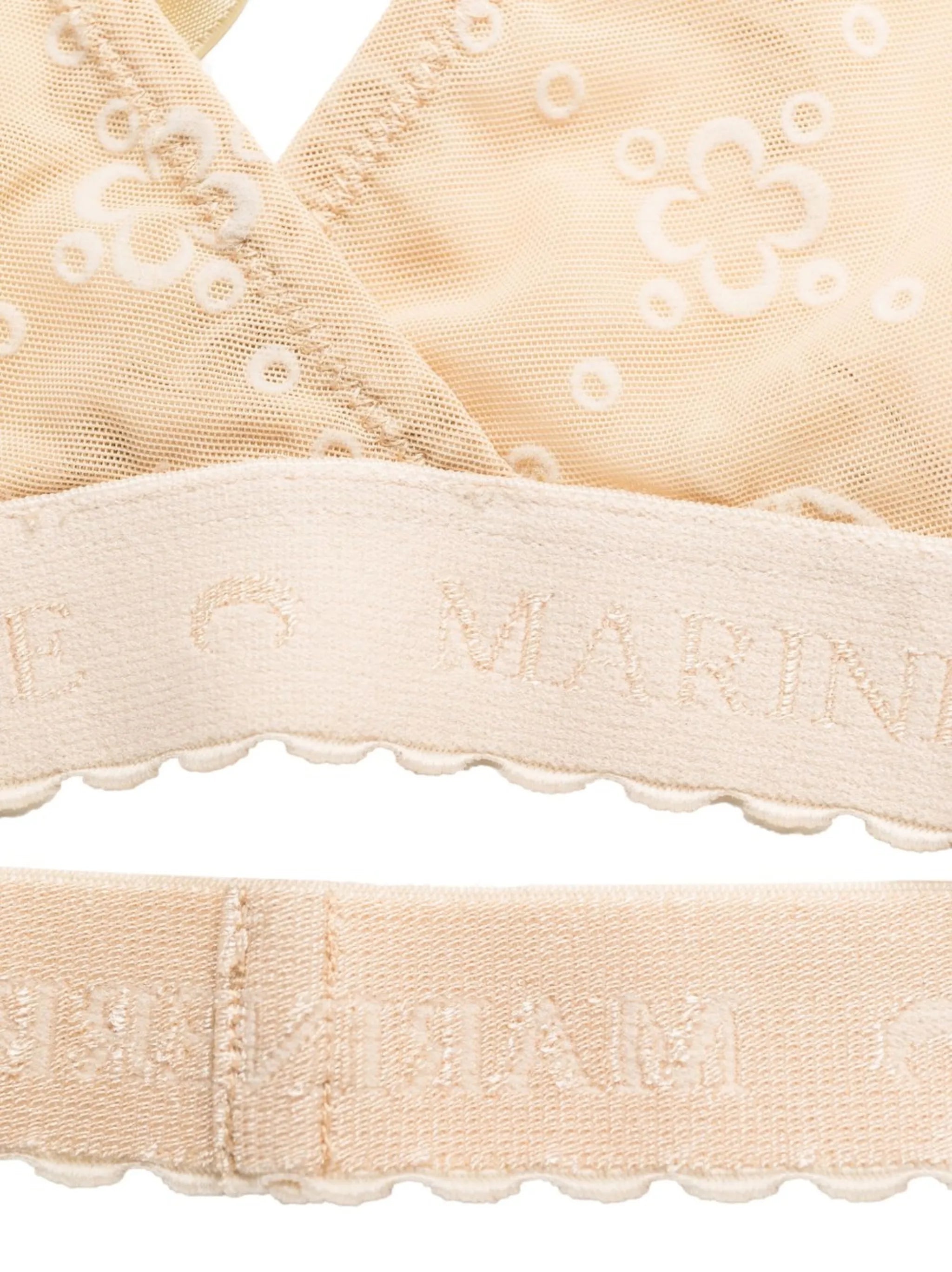flocked mesh bra