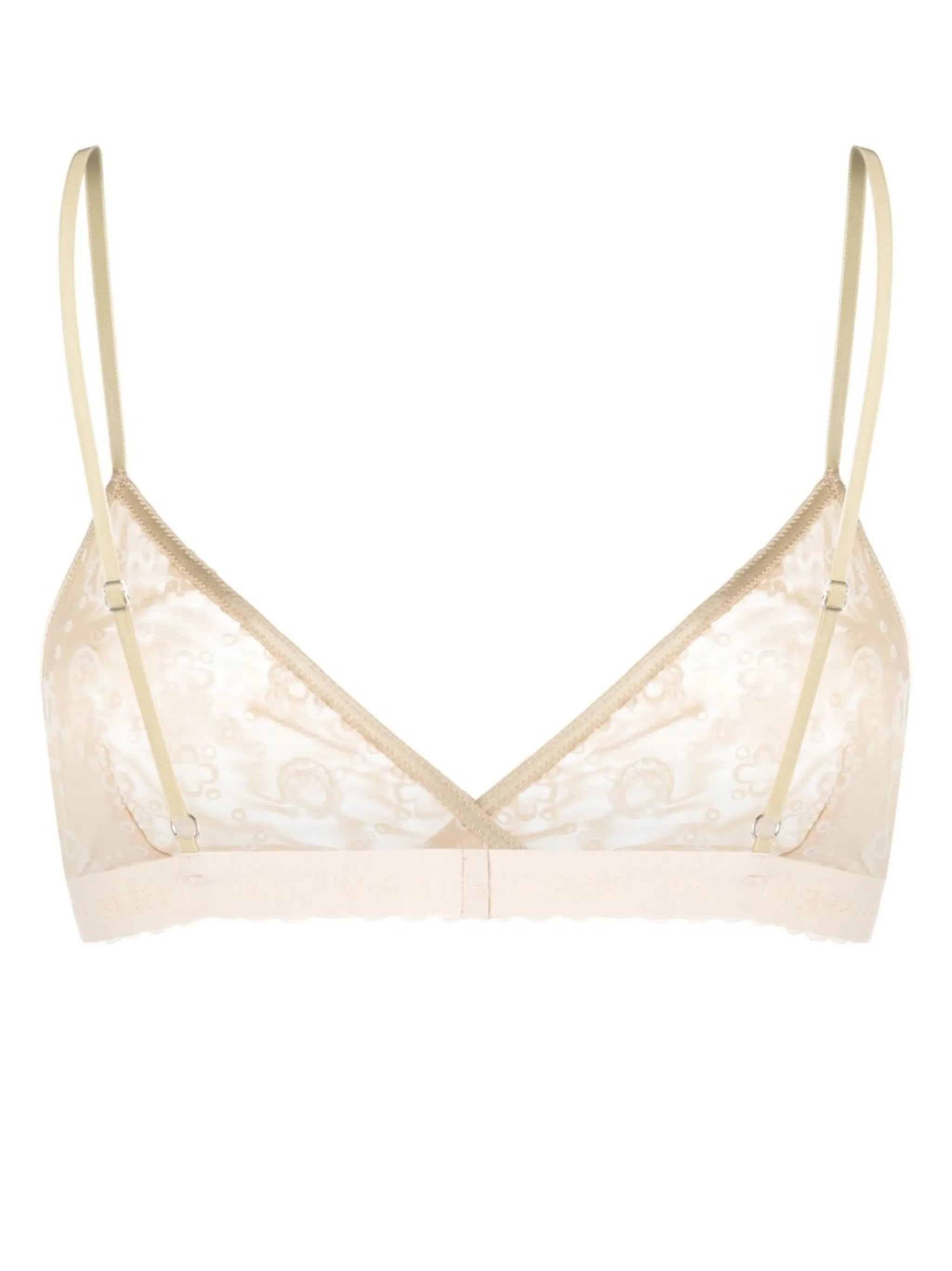 flocked mesh bra