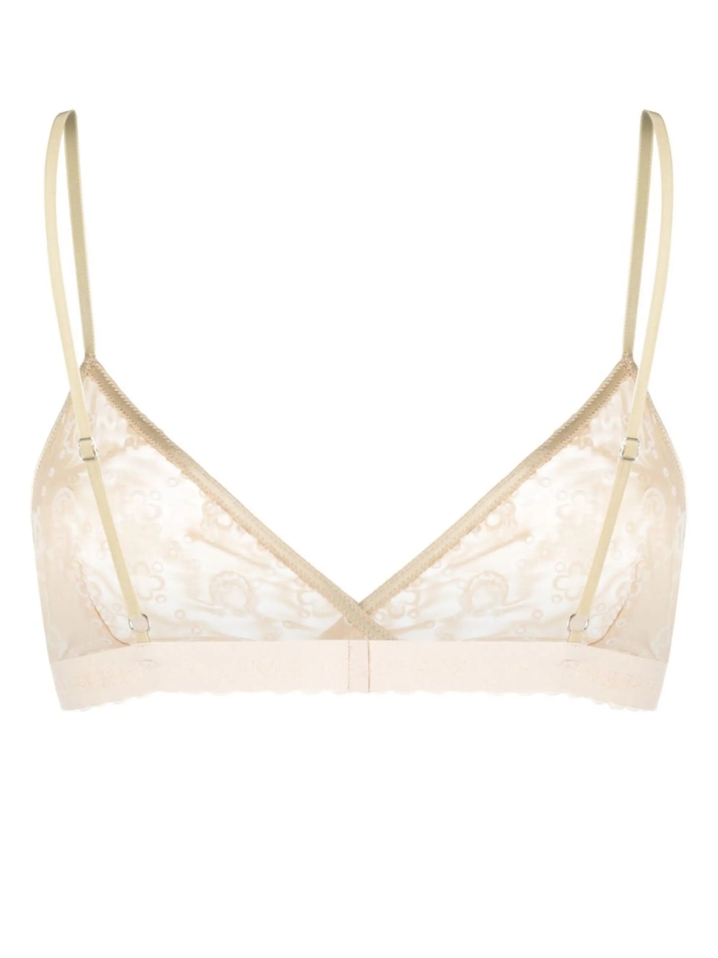 flocked mesh bra