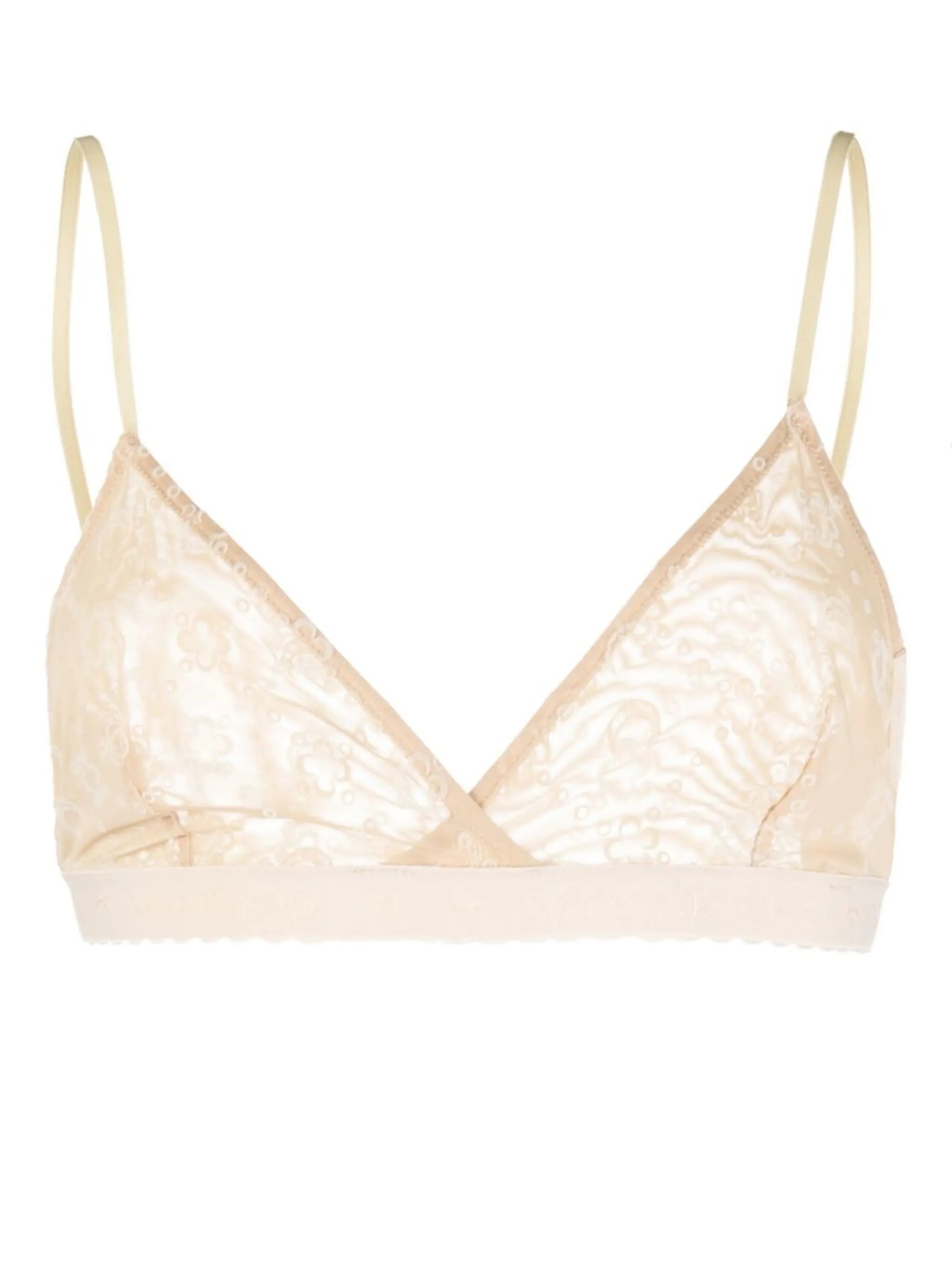 flocked mesh bra