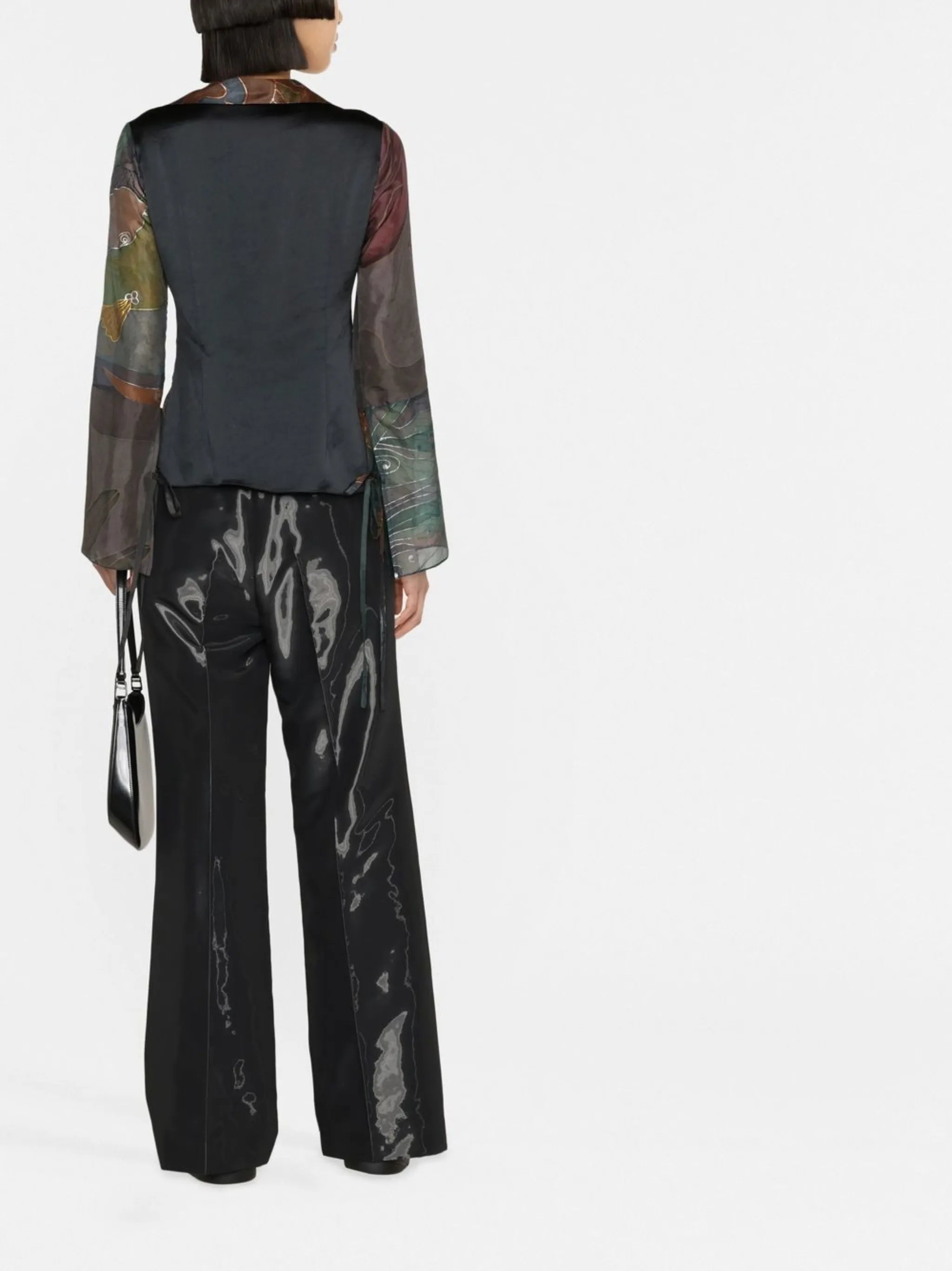 long-sleeve silk shirt
