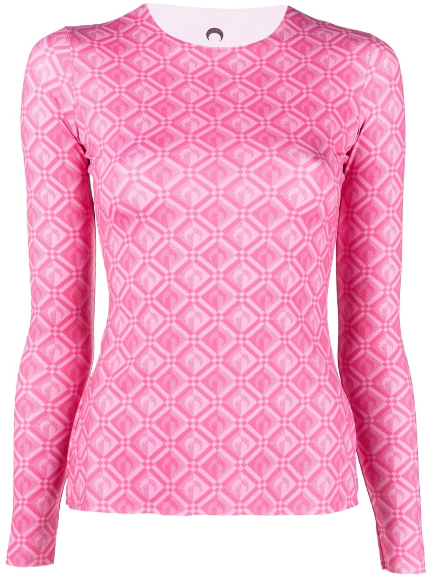 diamond-print long-sleeve top