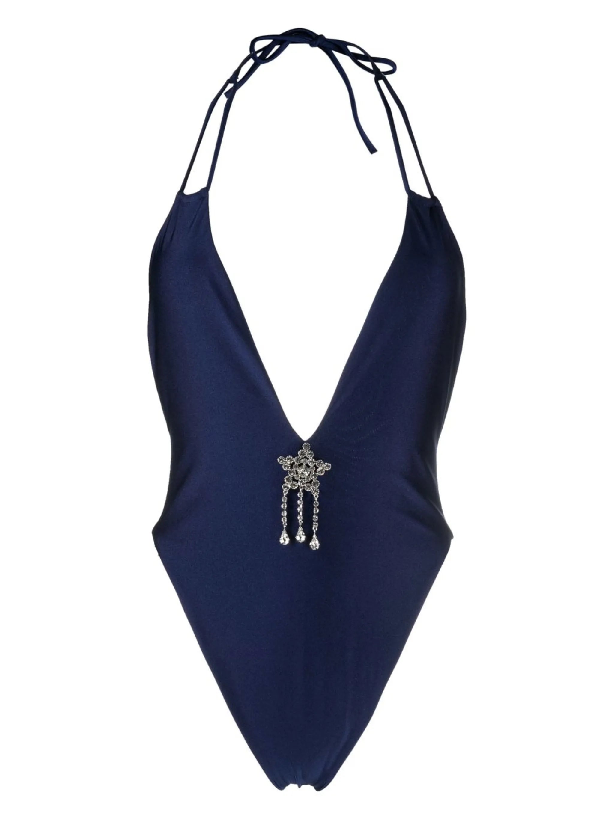 lurex halterneck swimsuit