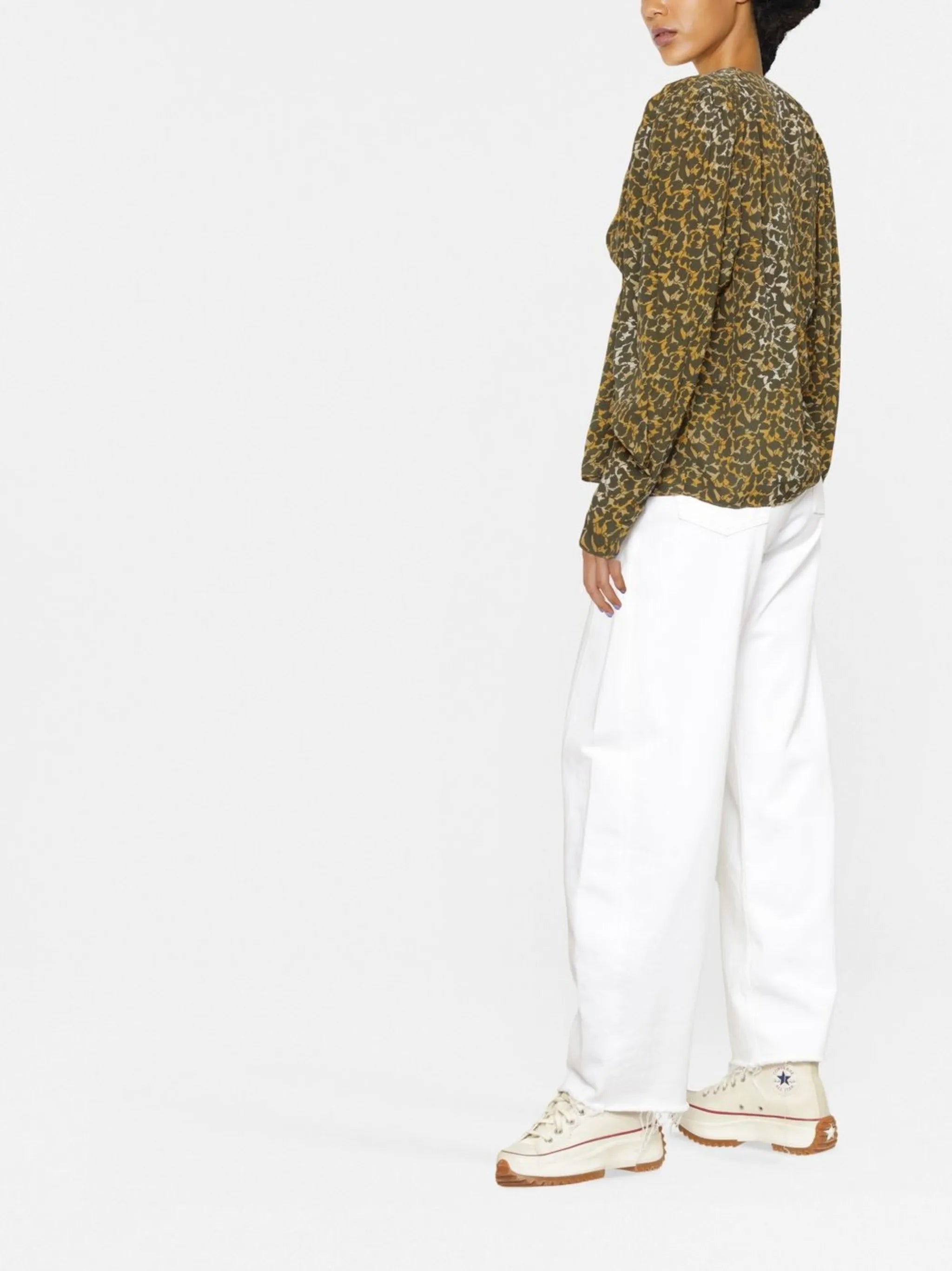 V-neck printed blouse