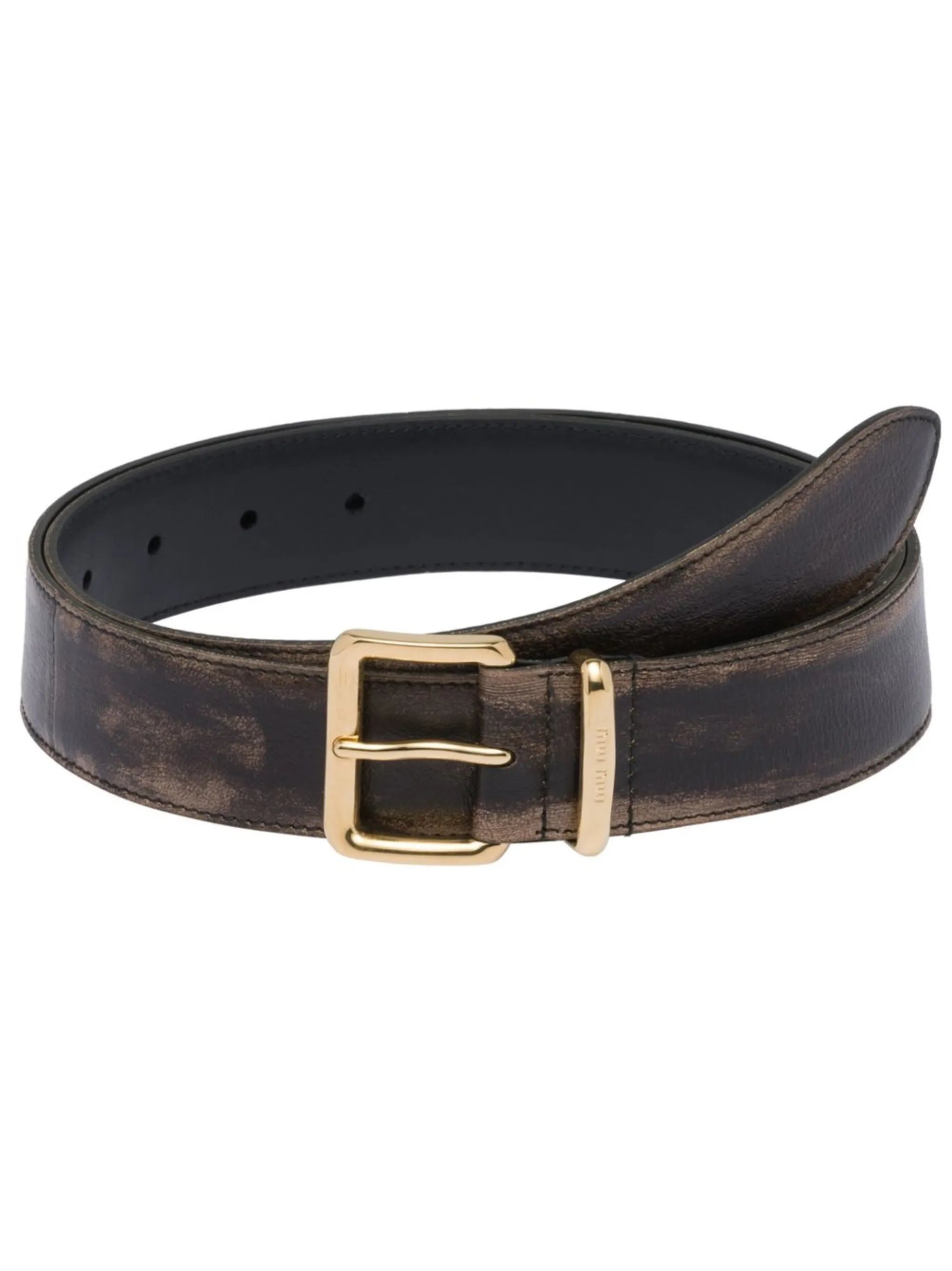 distressed leather belt