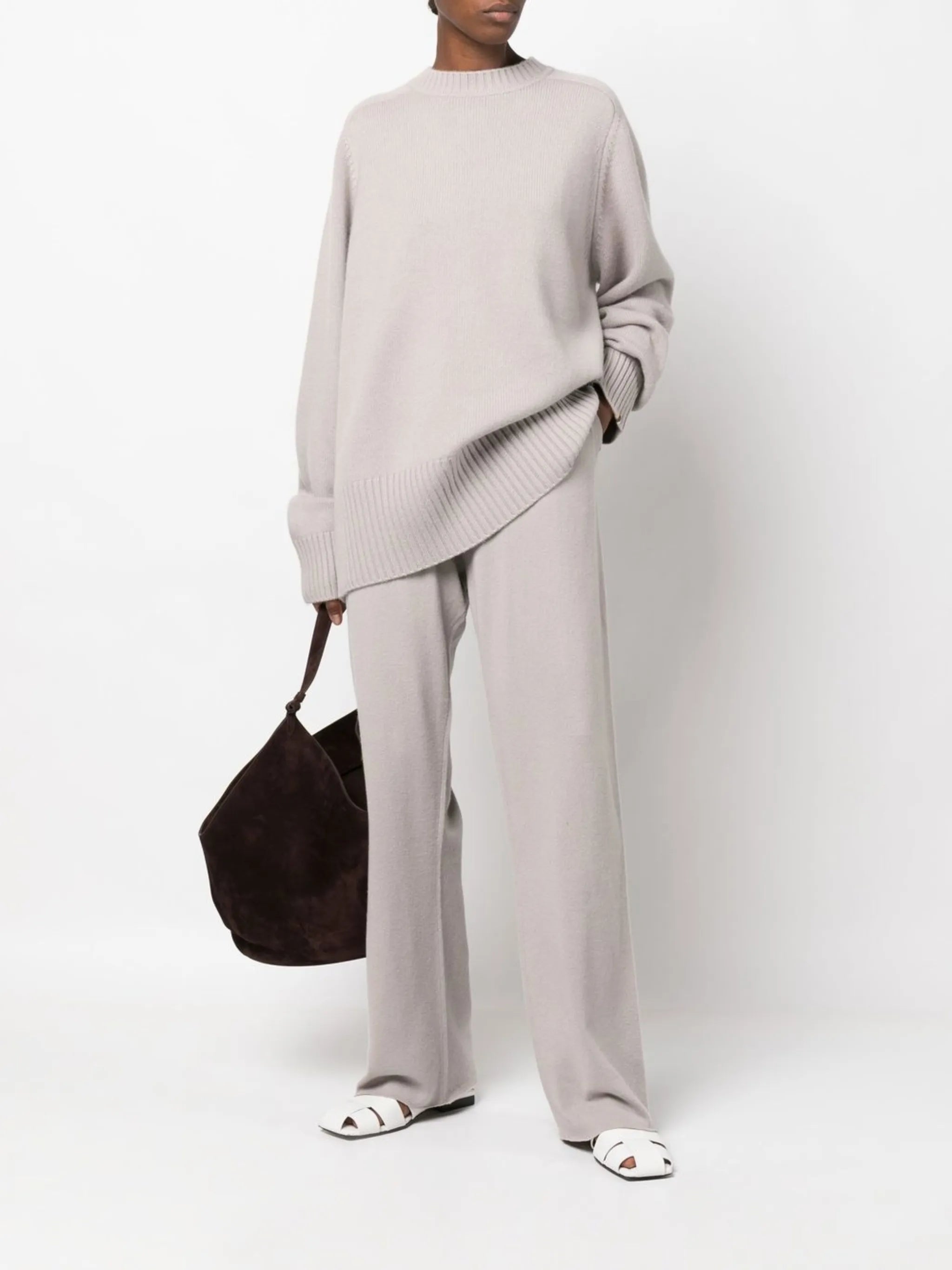 oversized crew-neck cashmere jumper