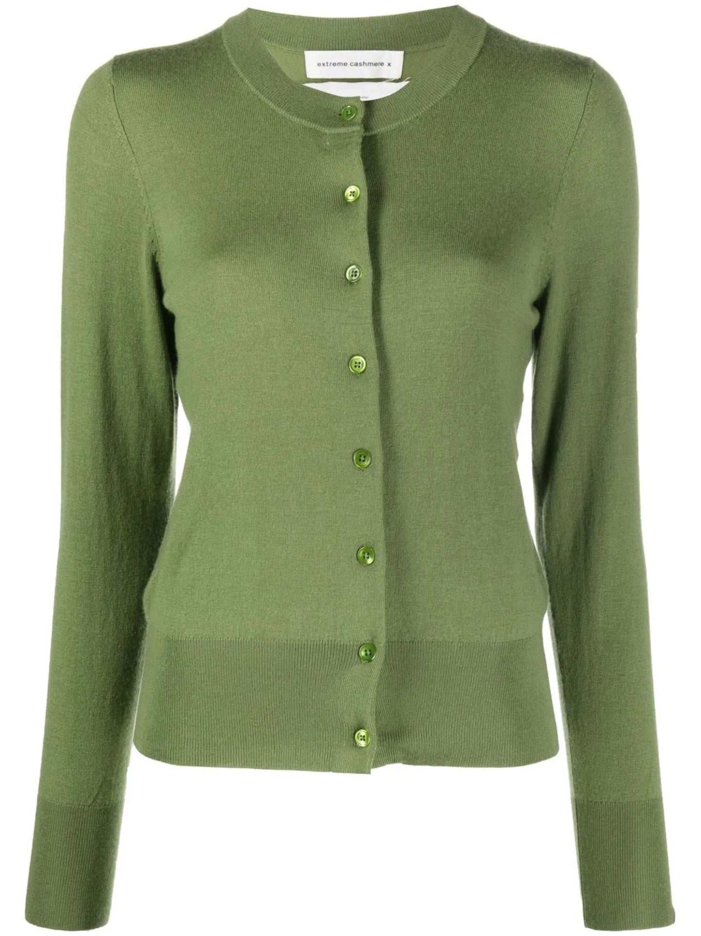 crew-neck cardigan