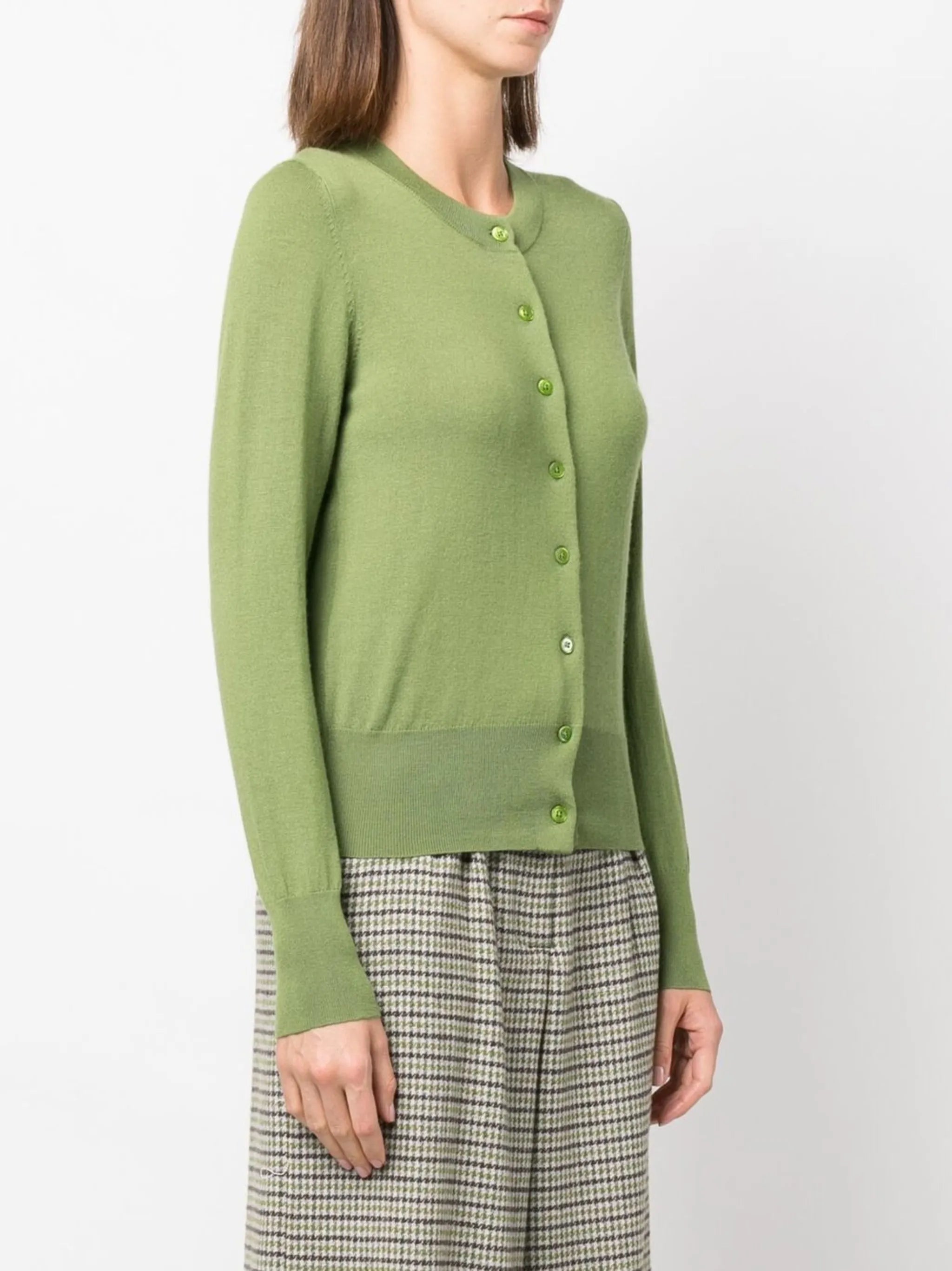 crew-neck cardigan