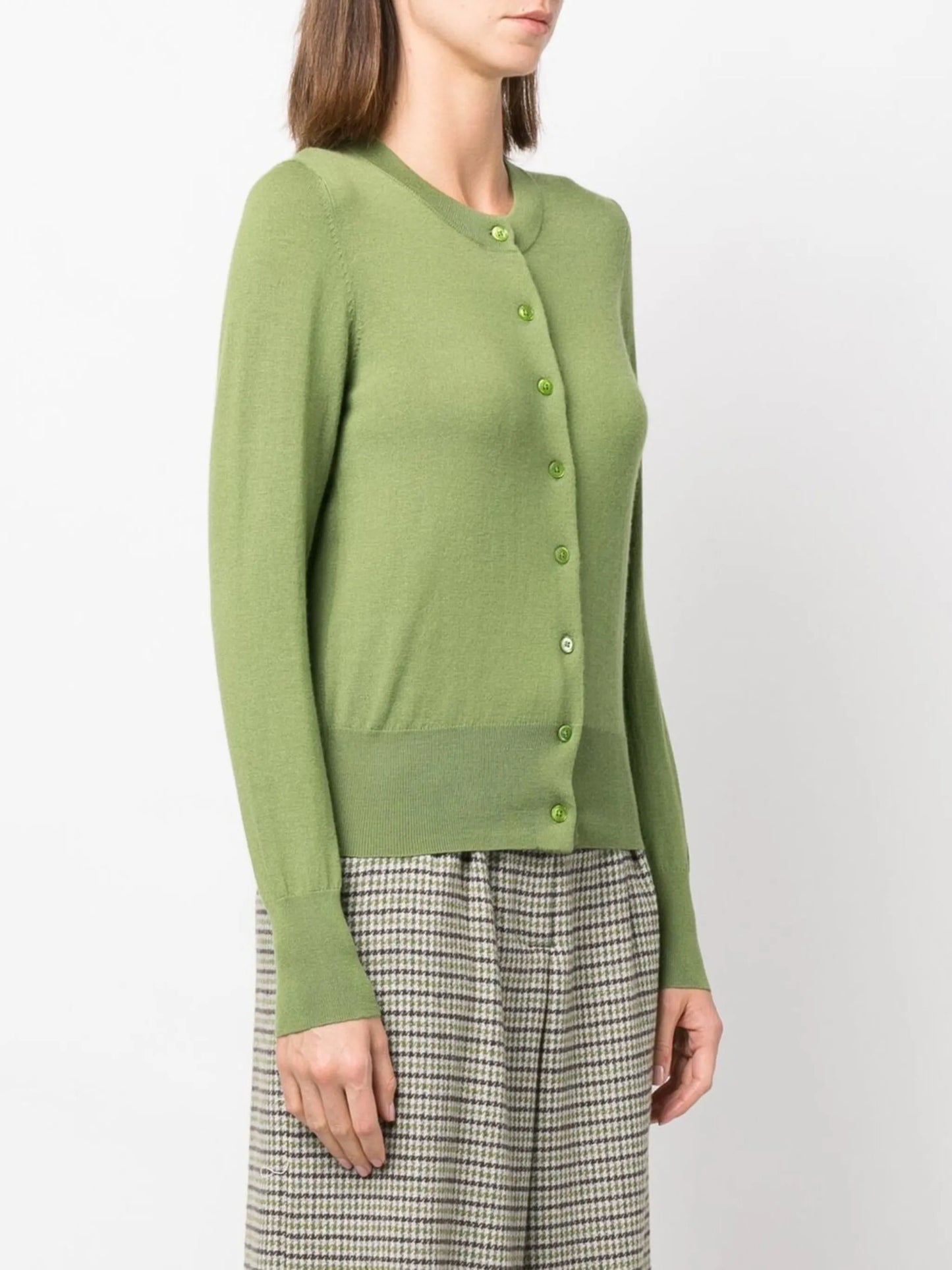 crew-neck cardigan