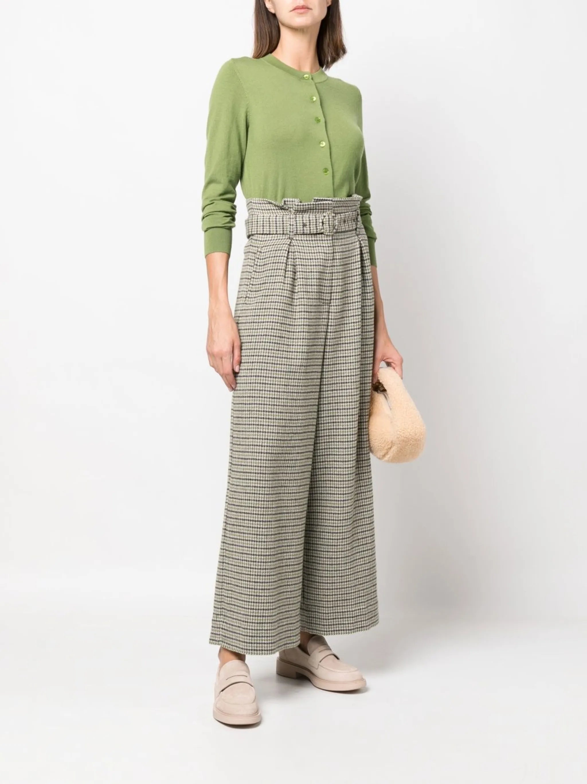 crew-neck cardigan
