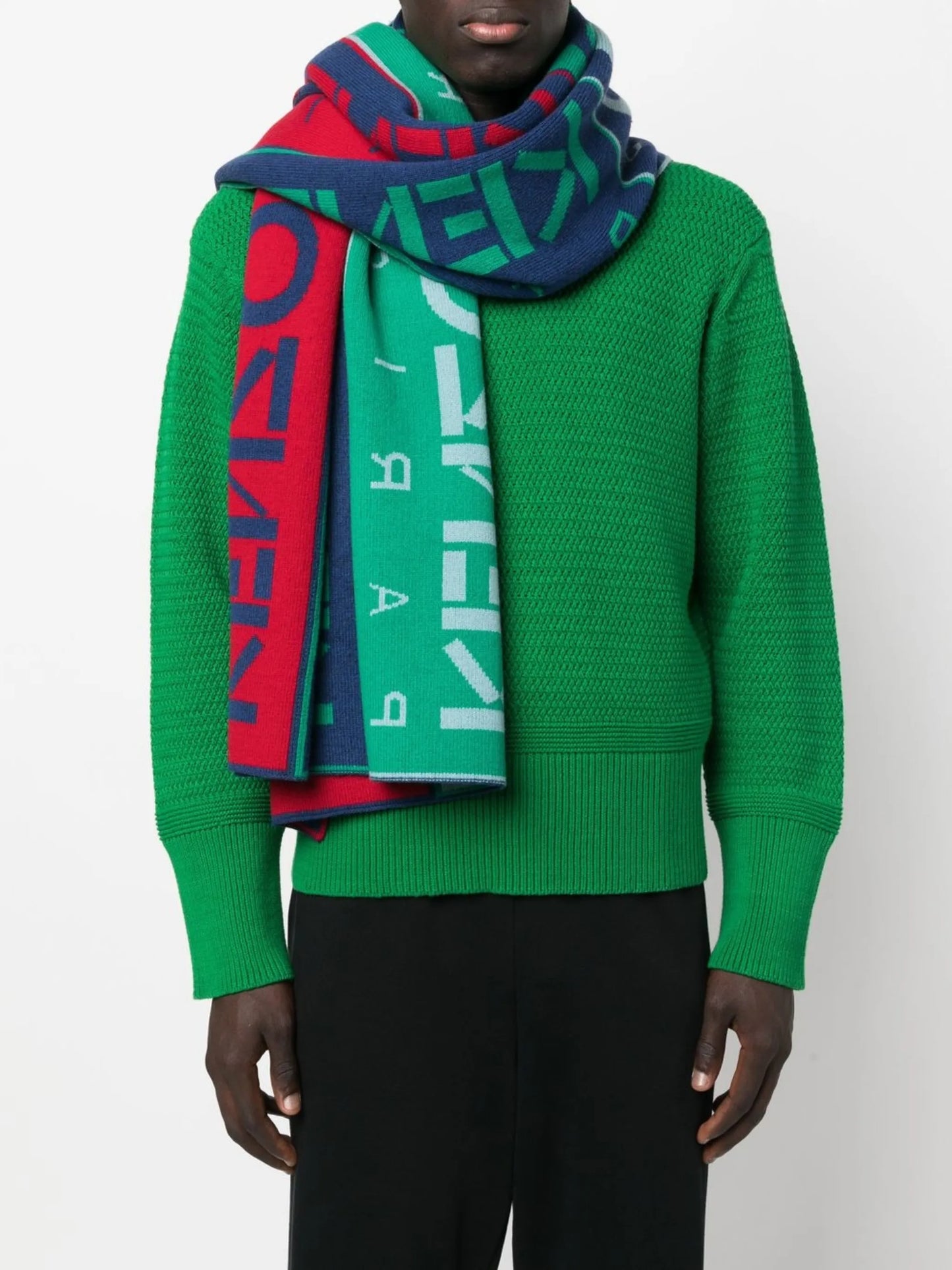logo-print scarf