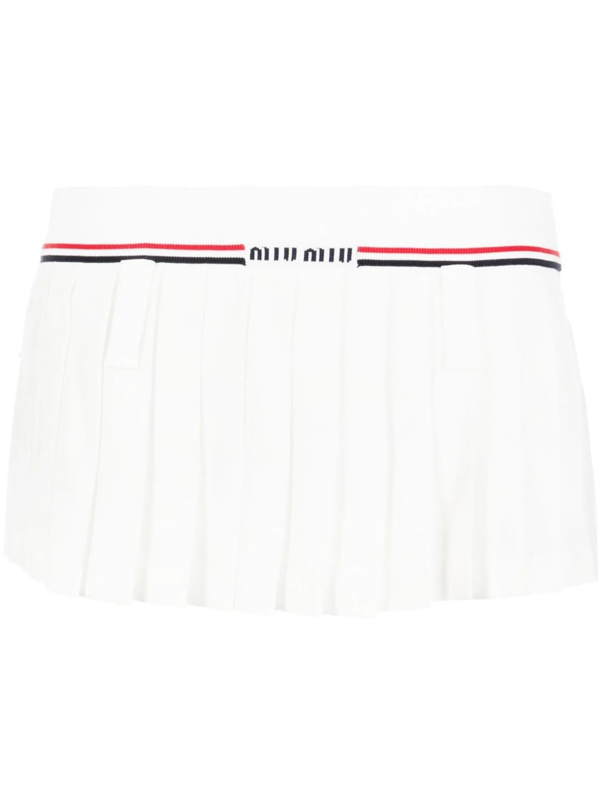 intarsia-logo pleated skirt