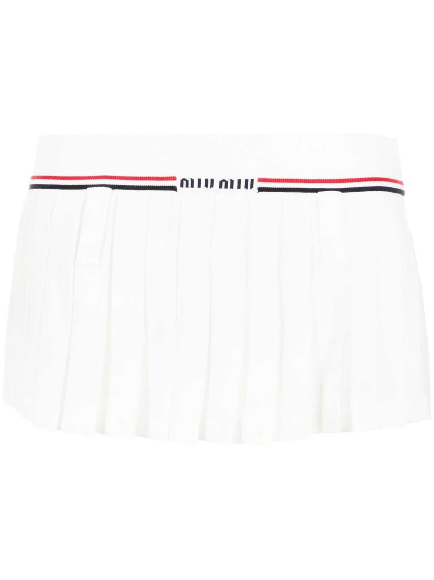 intarsia-logo pleated skirt