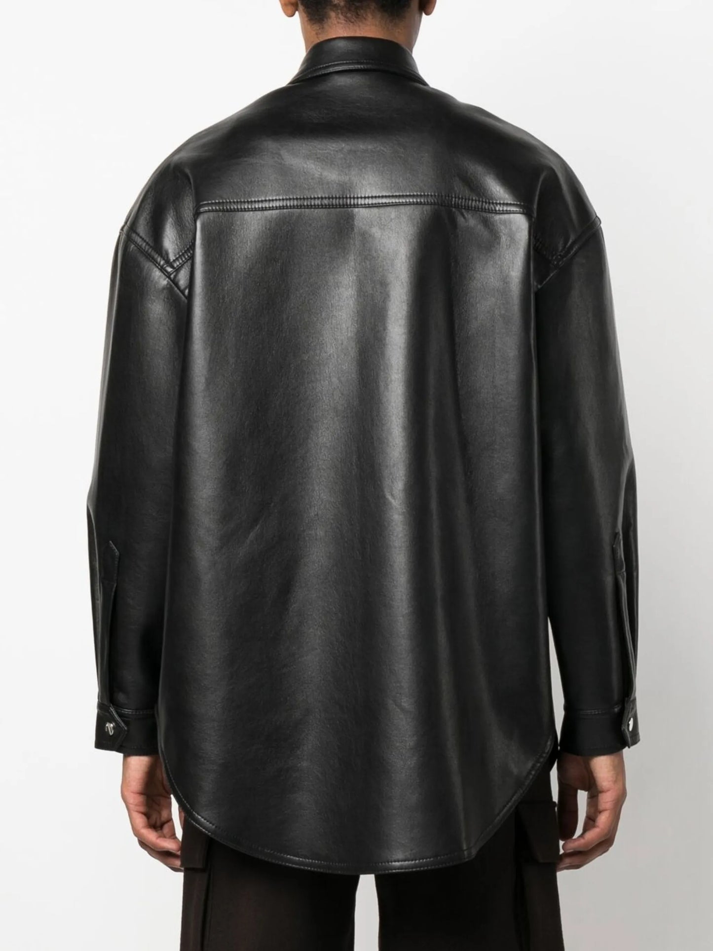 Black Martin Faux Leather Shirt