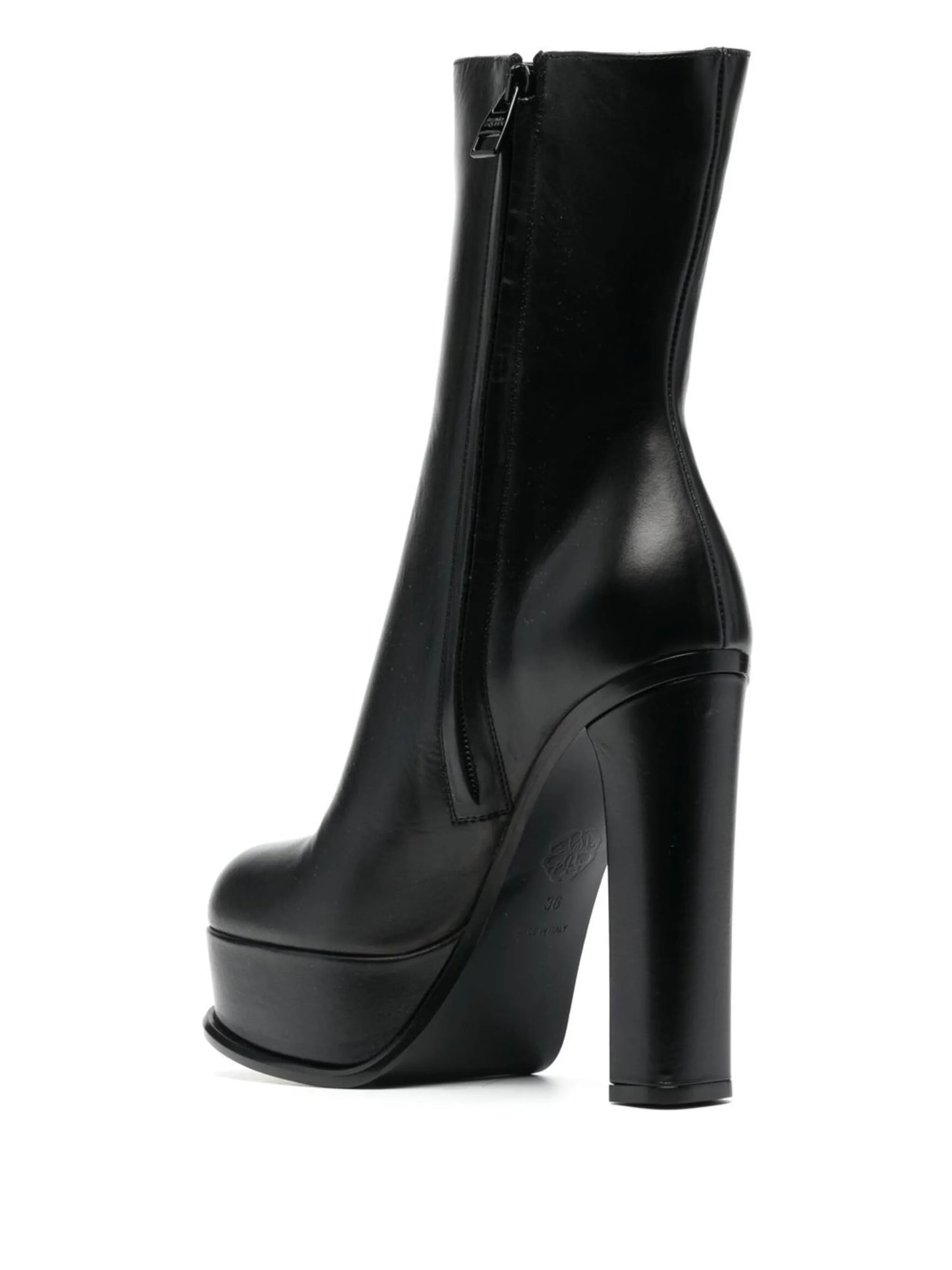 130mm platform leather boots