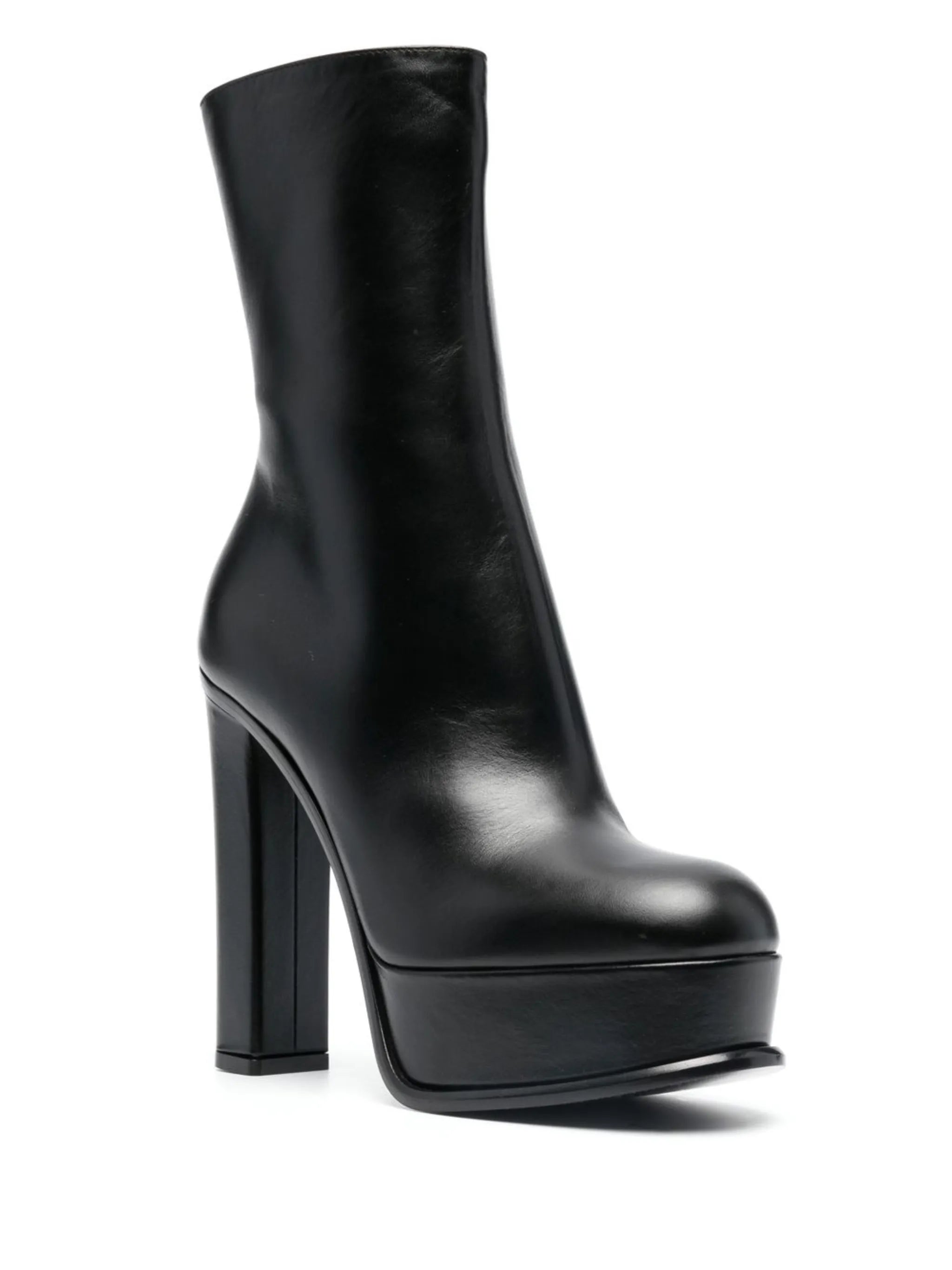 130mm platform leather boots