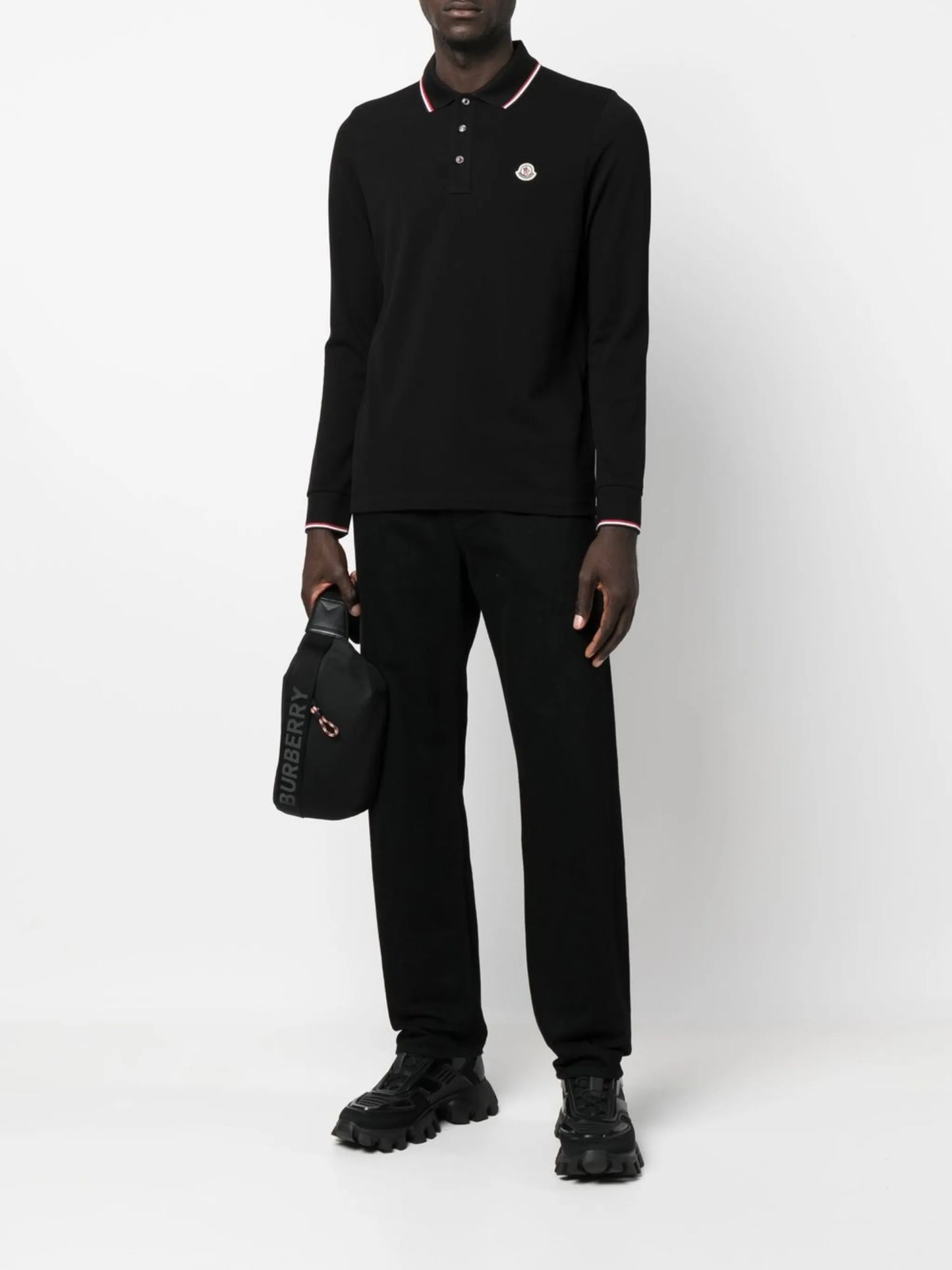 logo-patch polo shirt