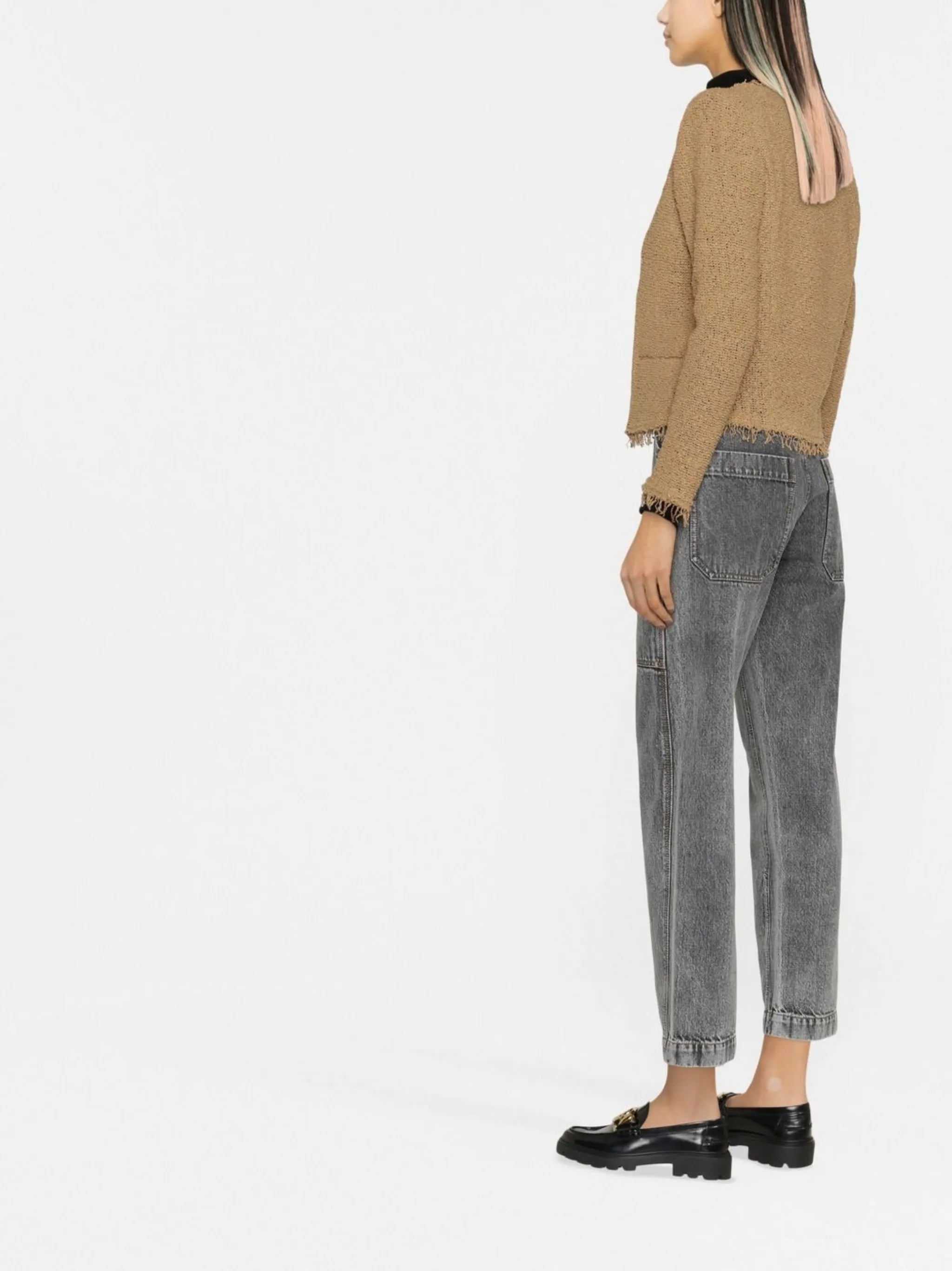 high-waist cropped jeans