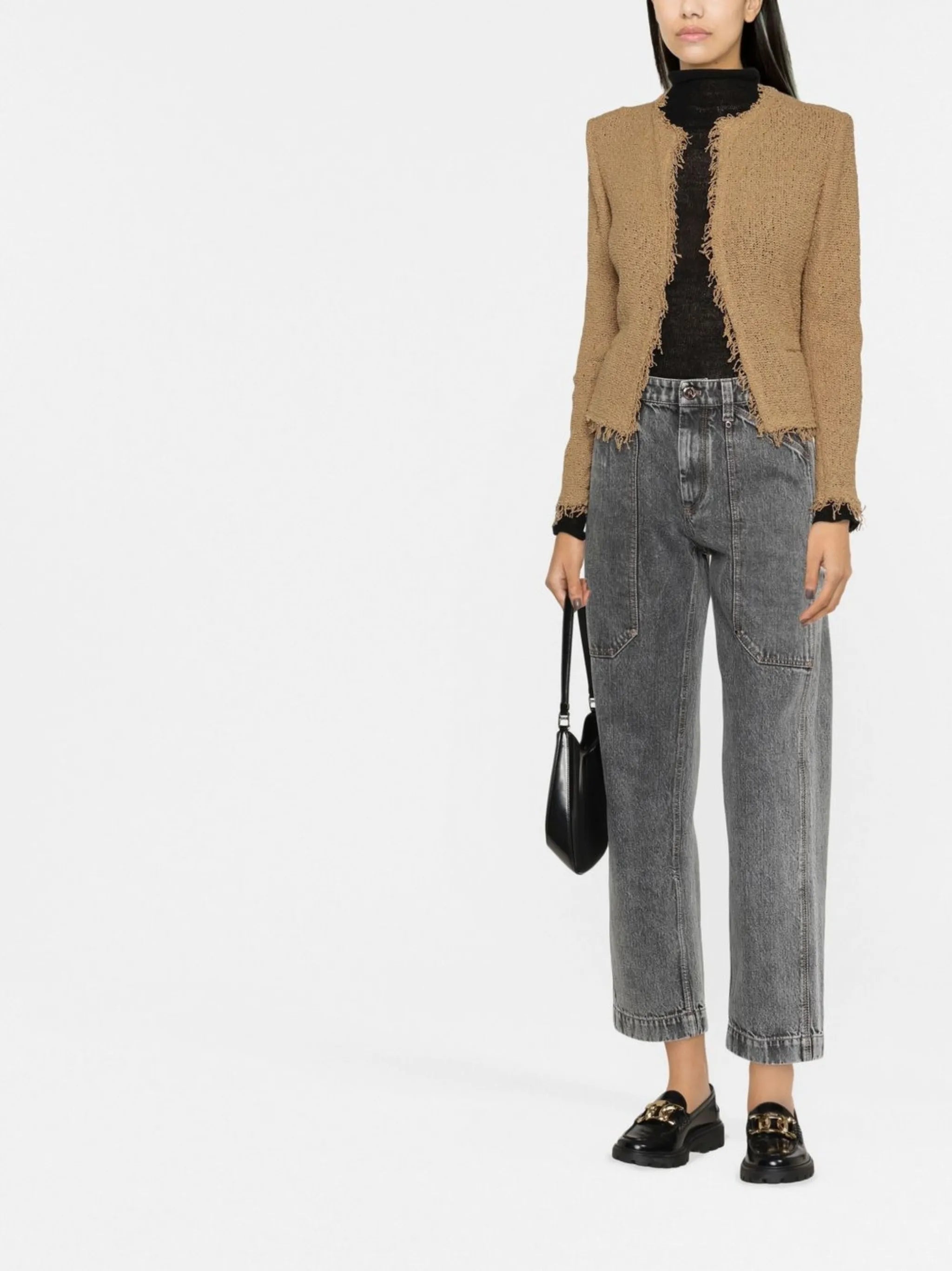 high-waist cropped jeans