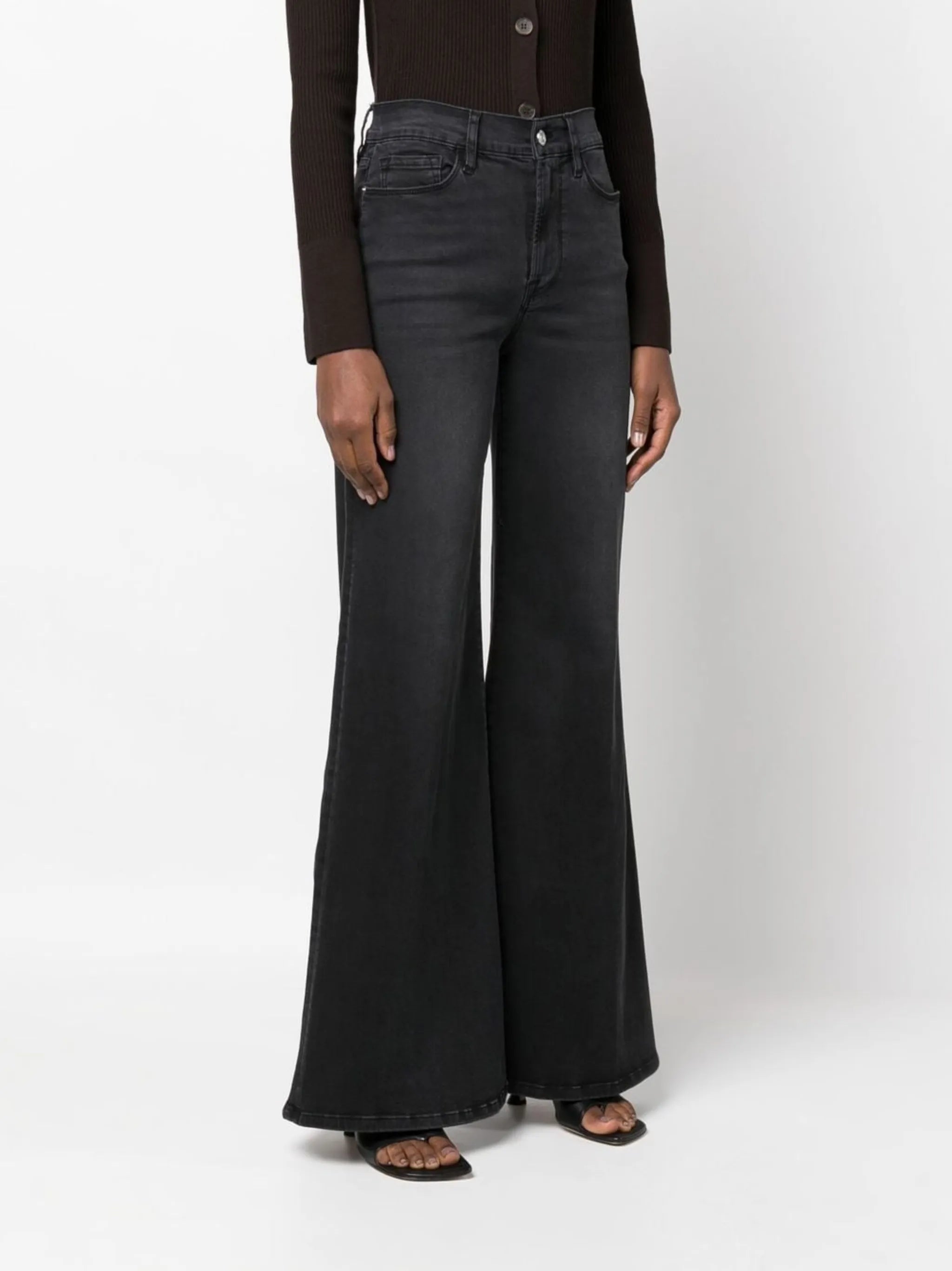 high-waisted wide-leg jeans