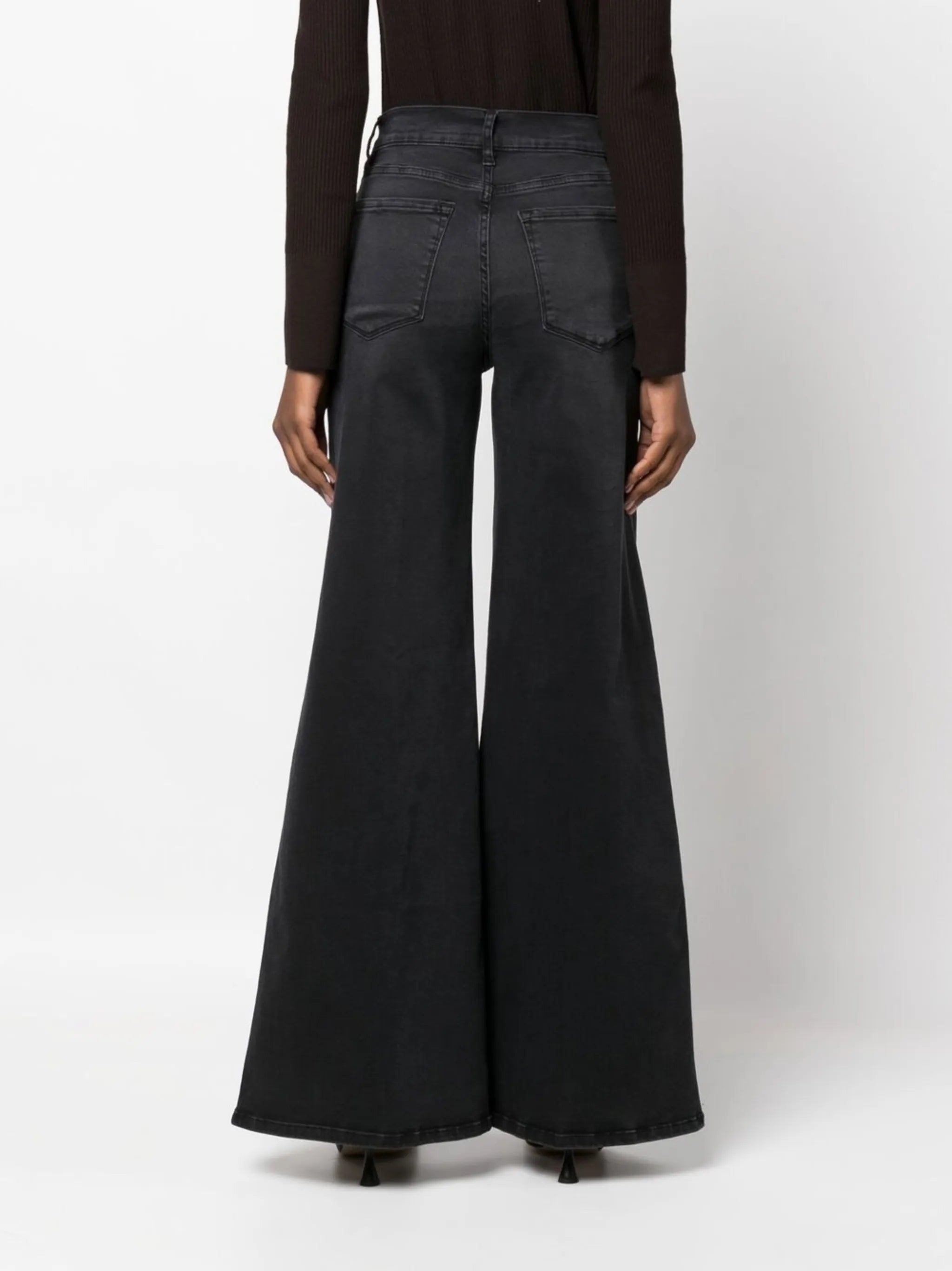 high-waisted wide-leg jeans