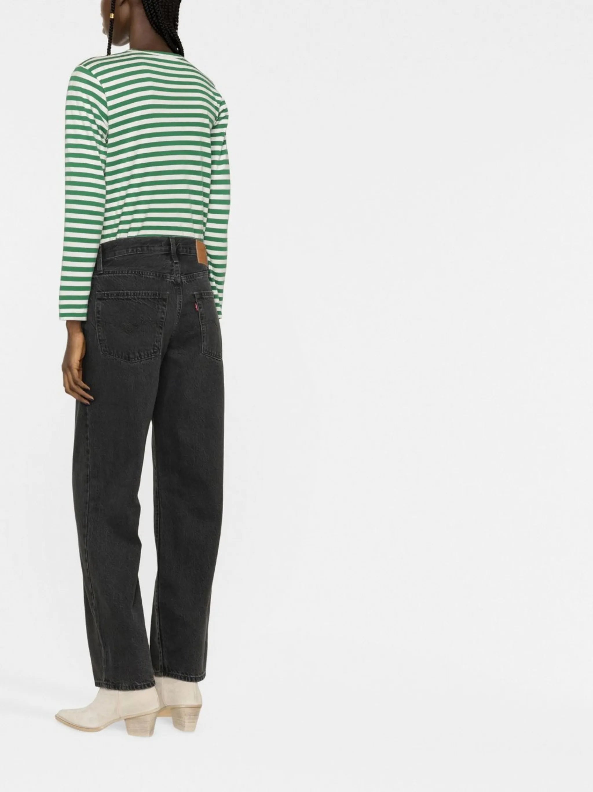 mid-rise straight-leg jeans