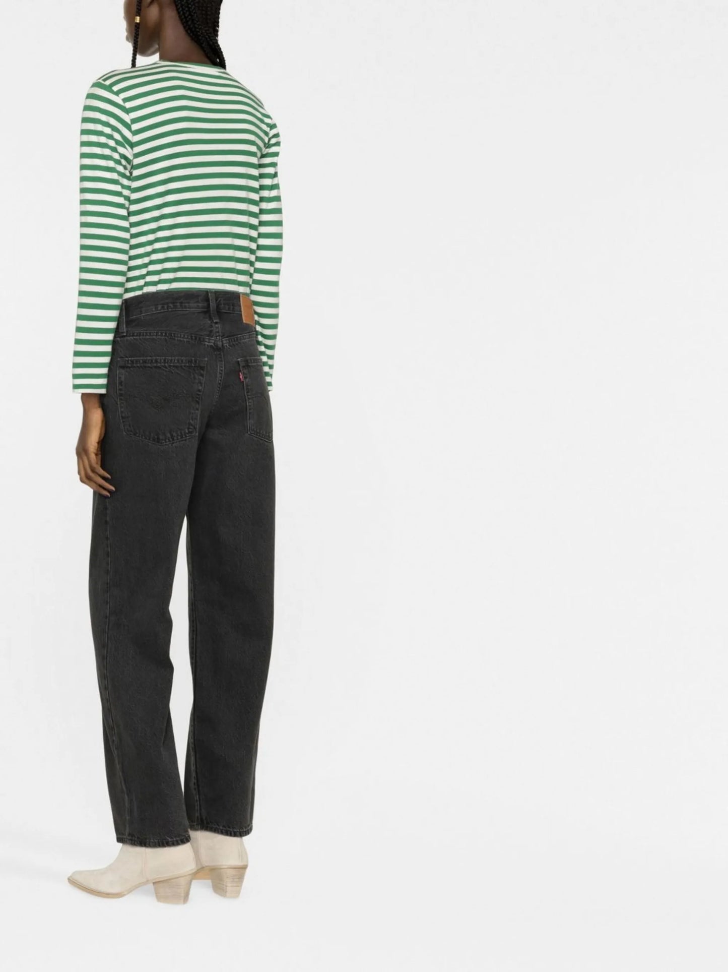 mid-rise straight-leg jeans