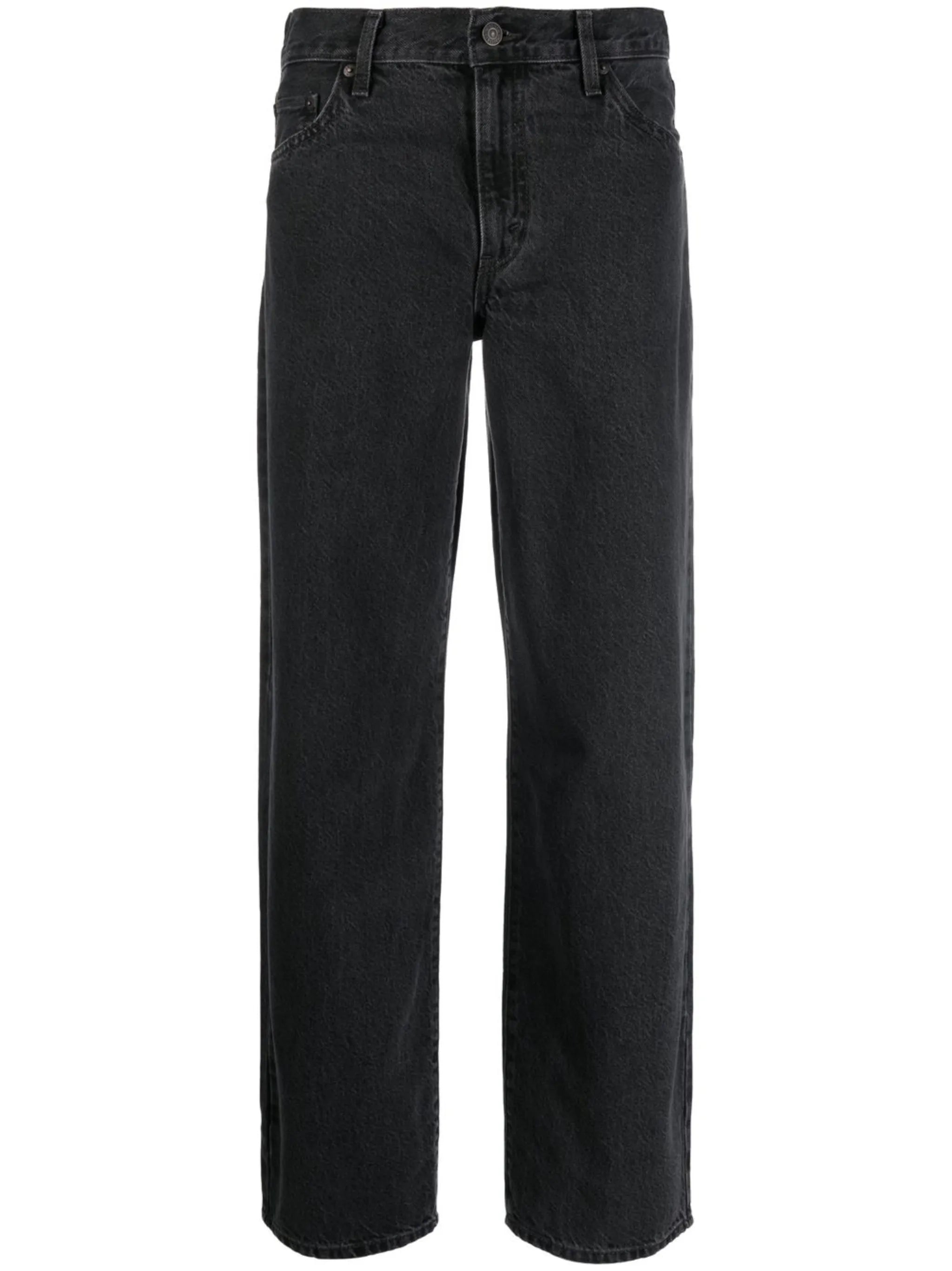 mid-rise straight-leg jeans