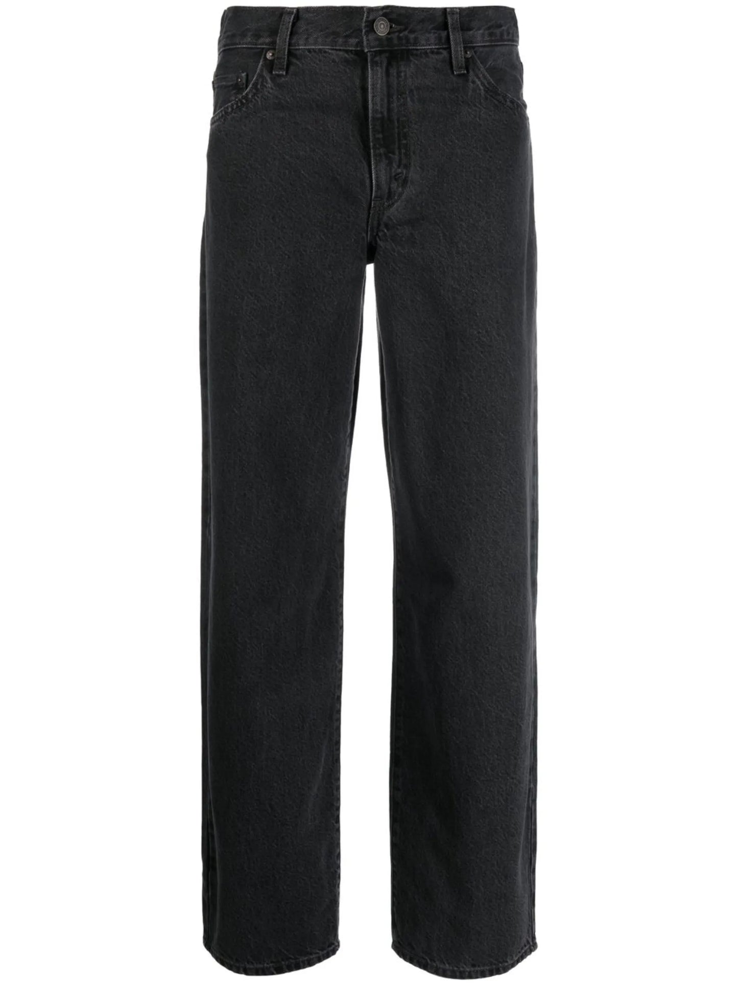 mid-rise straight-leg jeans