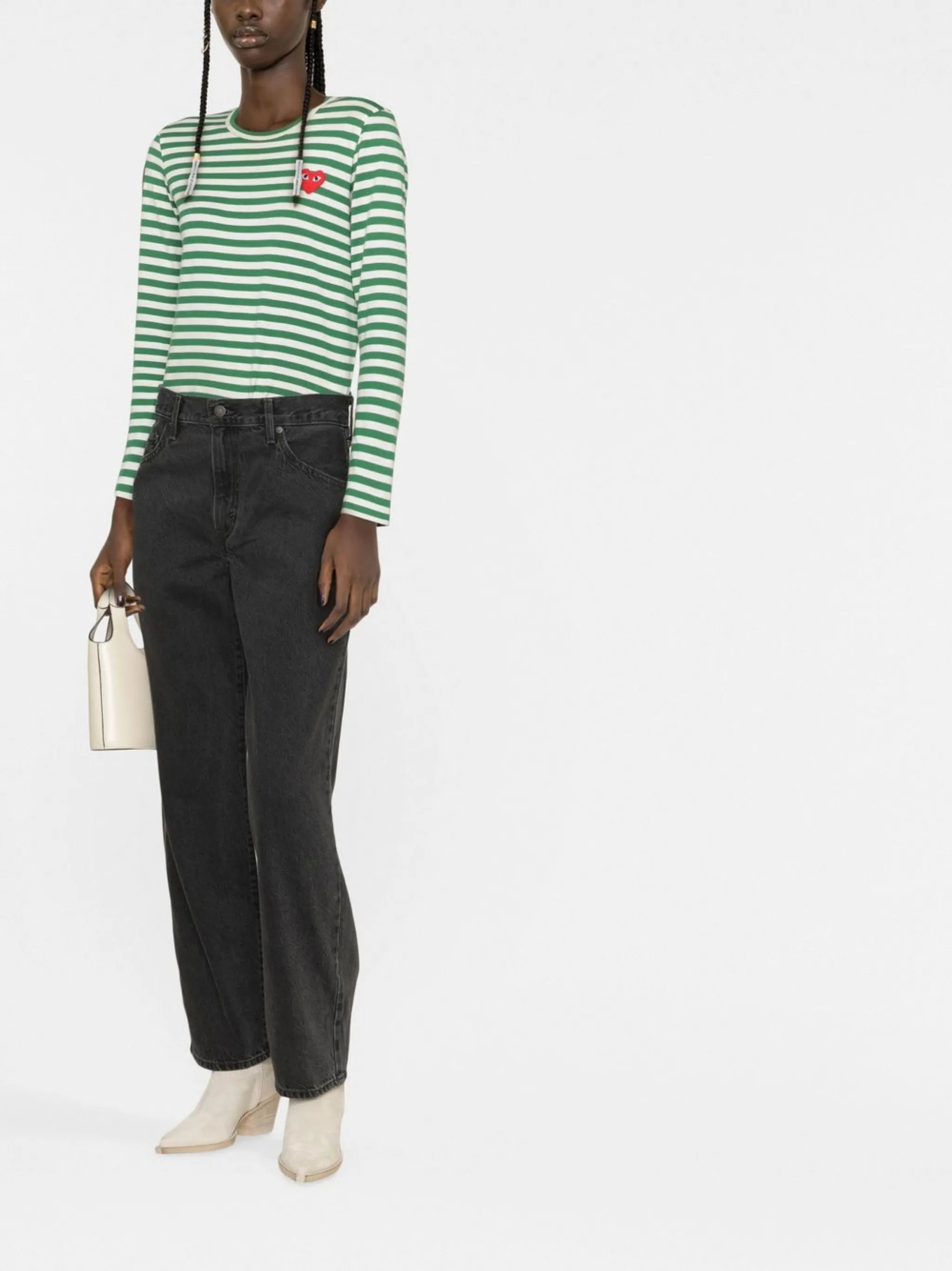 mid-rise straight-leg jeans