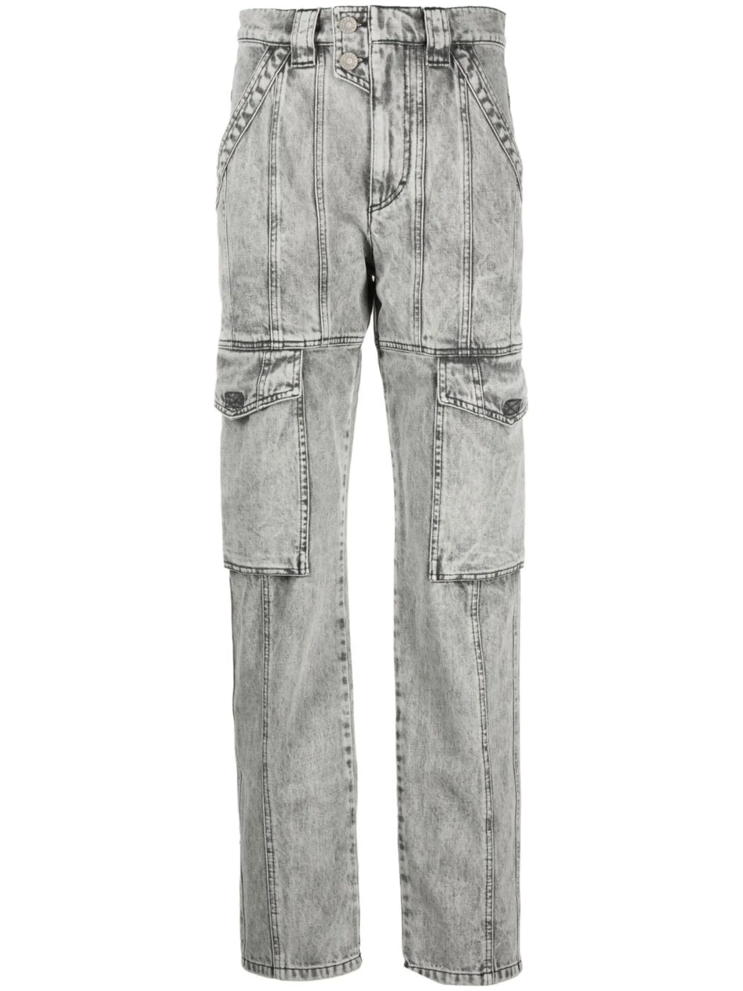 distressed-finish denim jeans