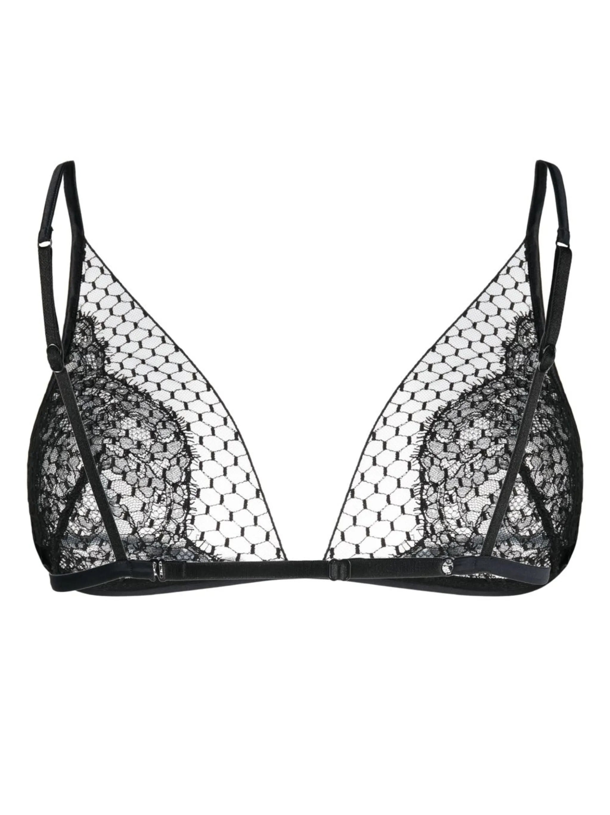 lace-detail triangle-cup bra