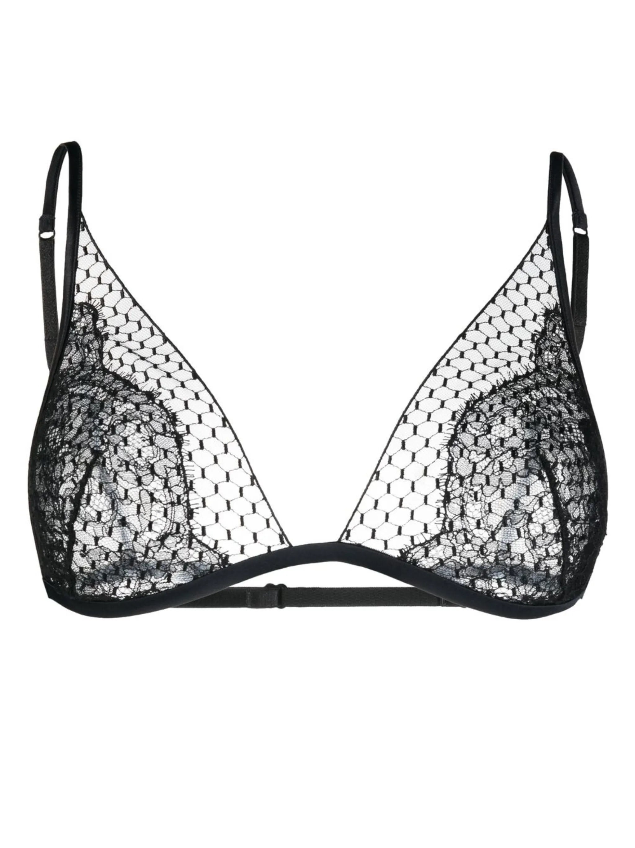 lace-detail triangle-cup bra