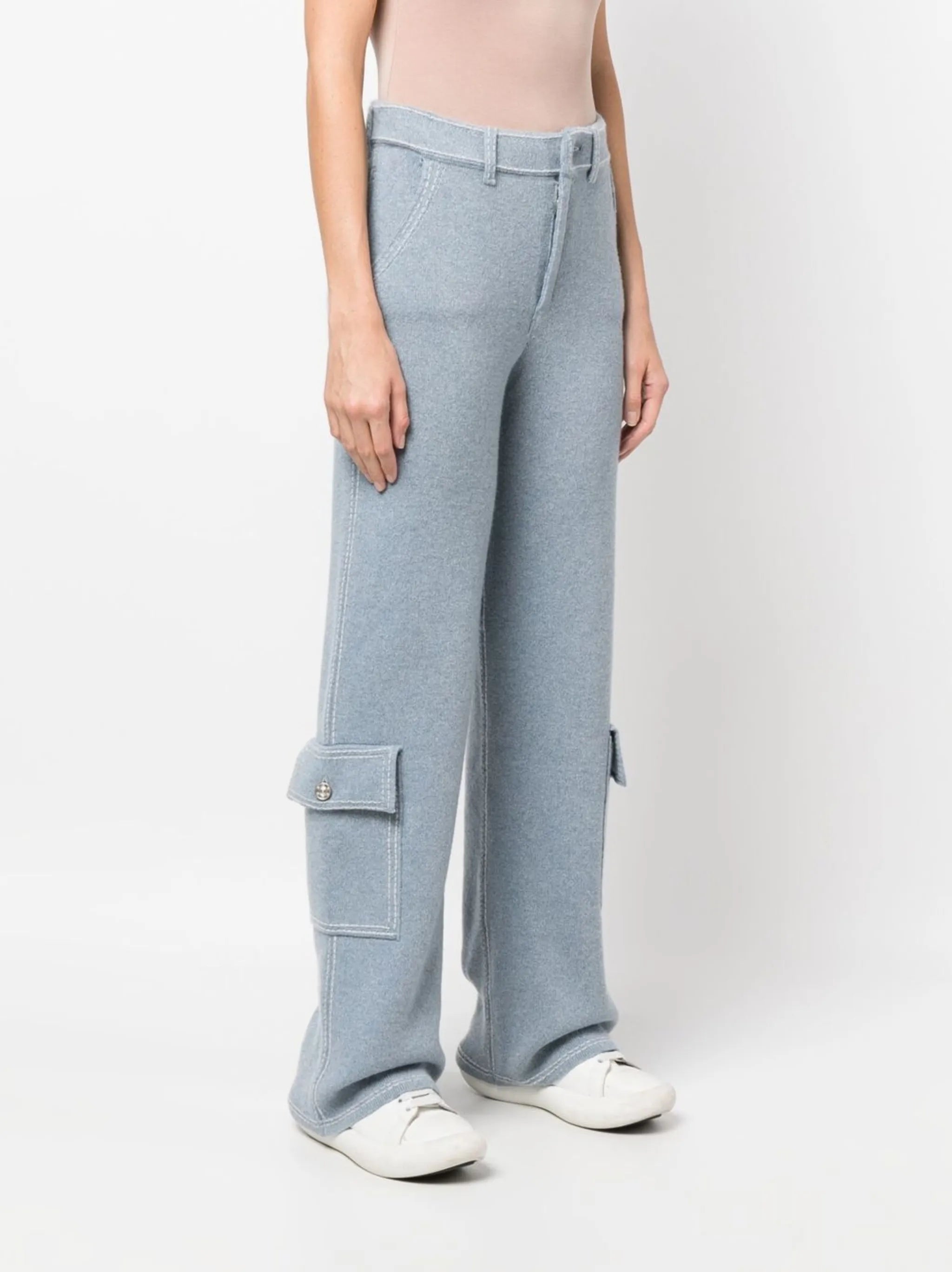 knitted cargo trousers