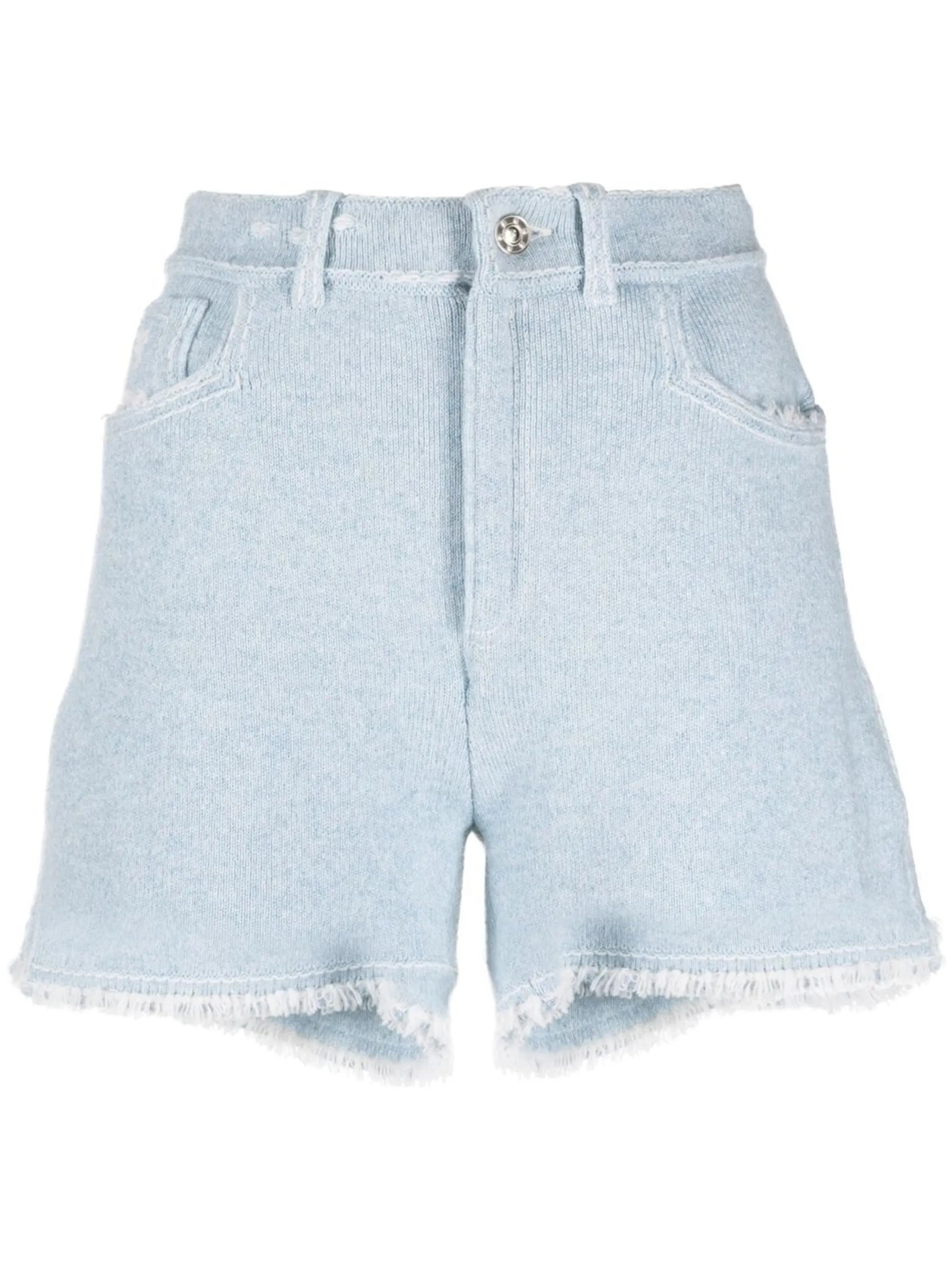 fine-knit fringe-detail shorts