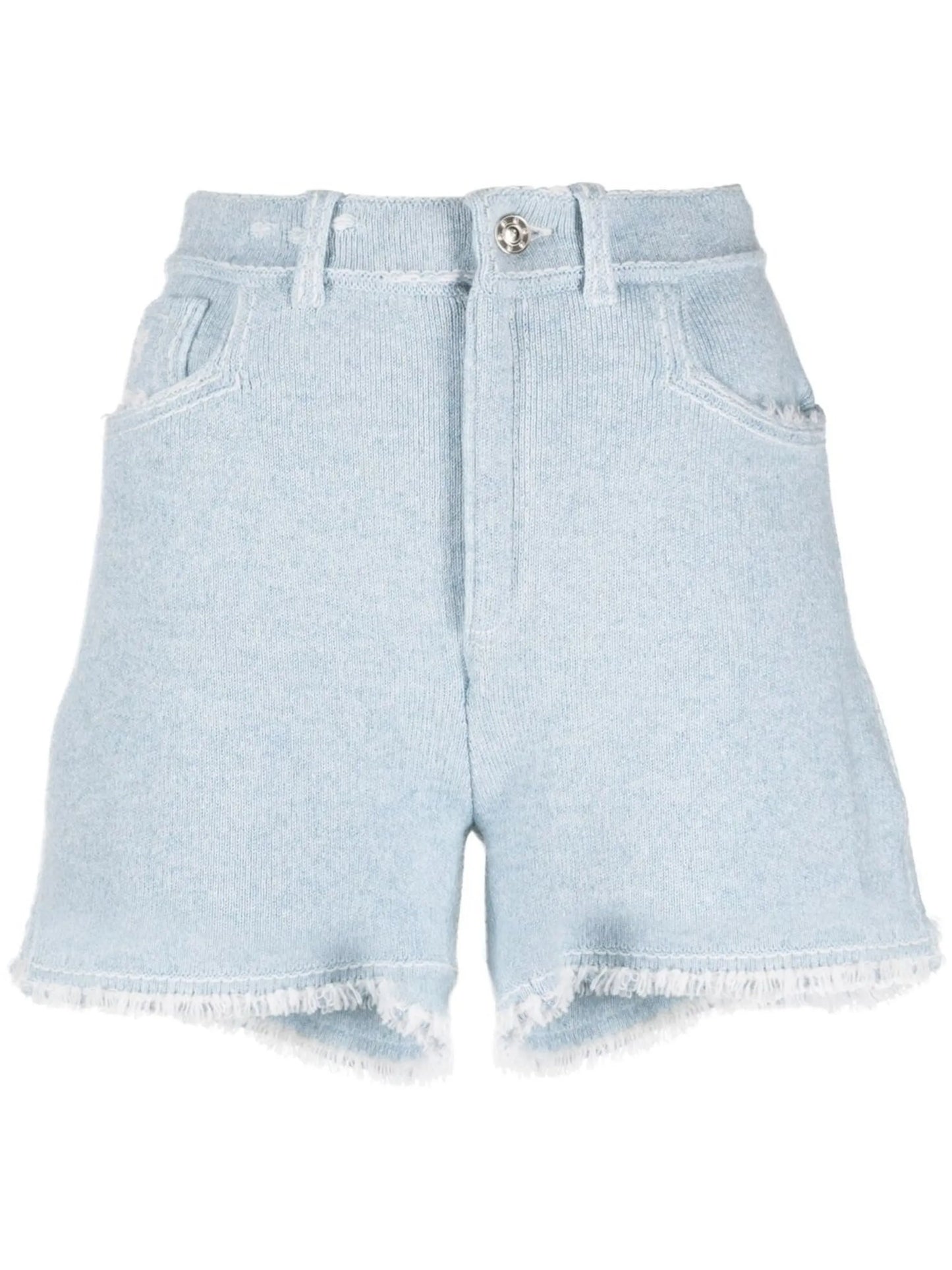 fine-knit fringe-detail shorts