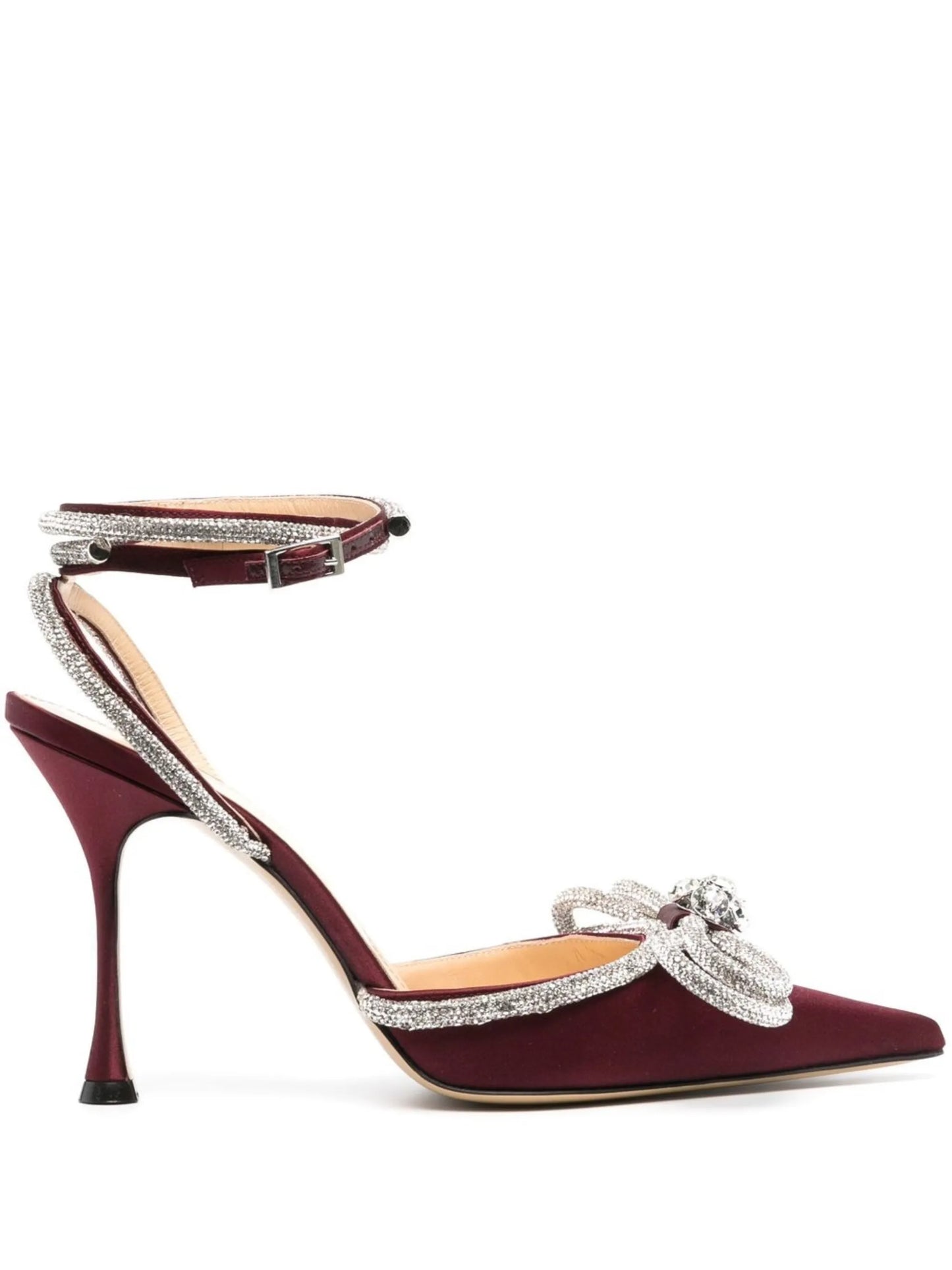 Double Bow 110mm crystal-embellished pumps