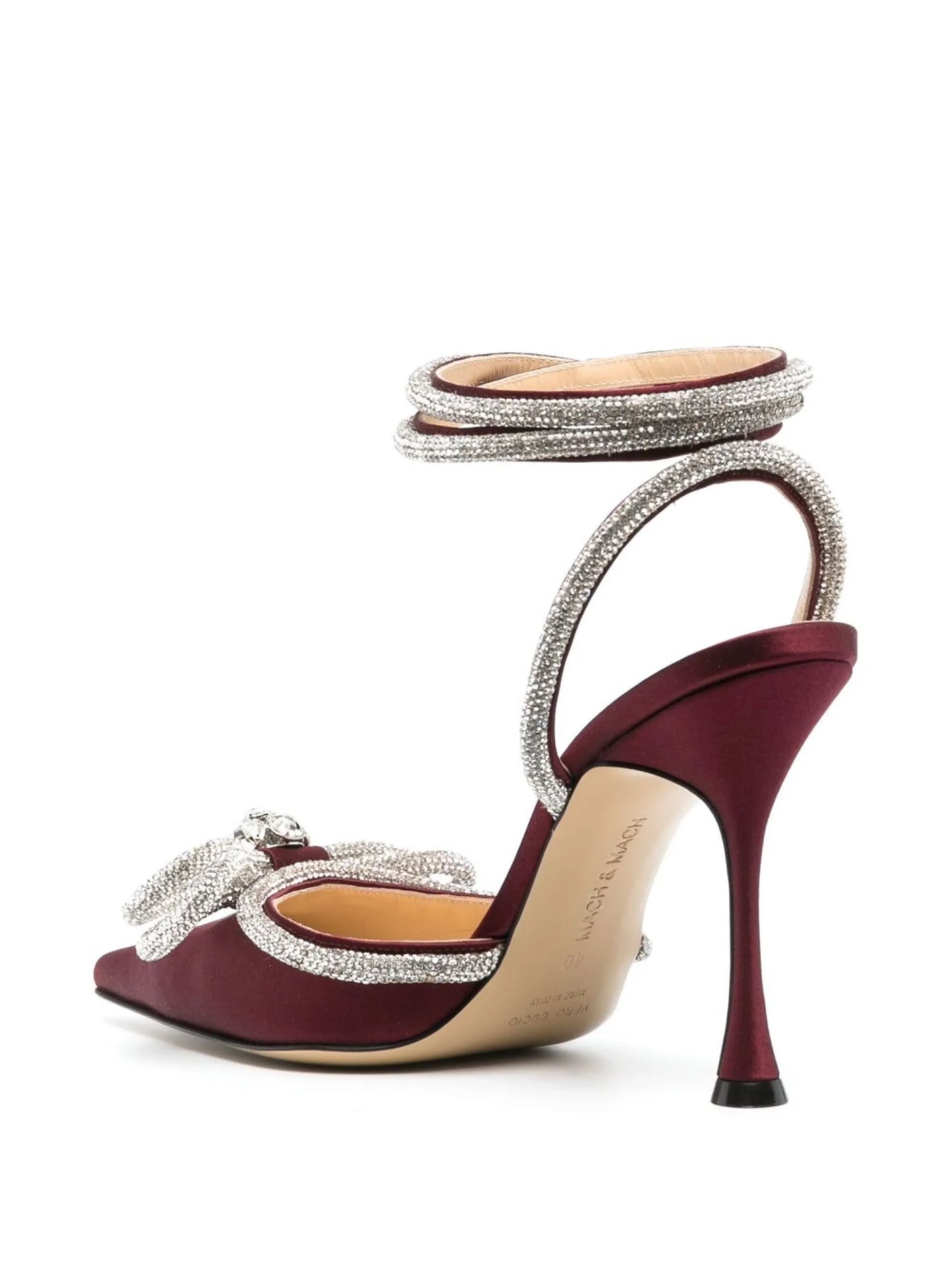 Double Bow 110mm crystal-embellished pumps