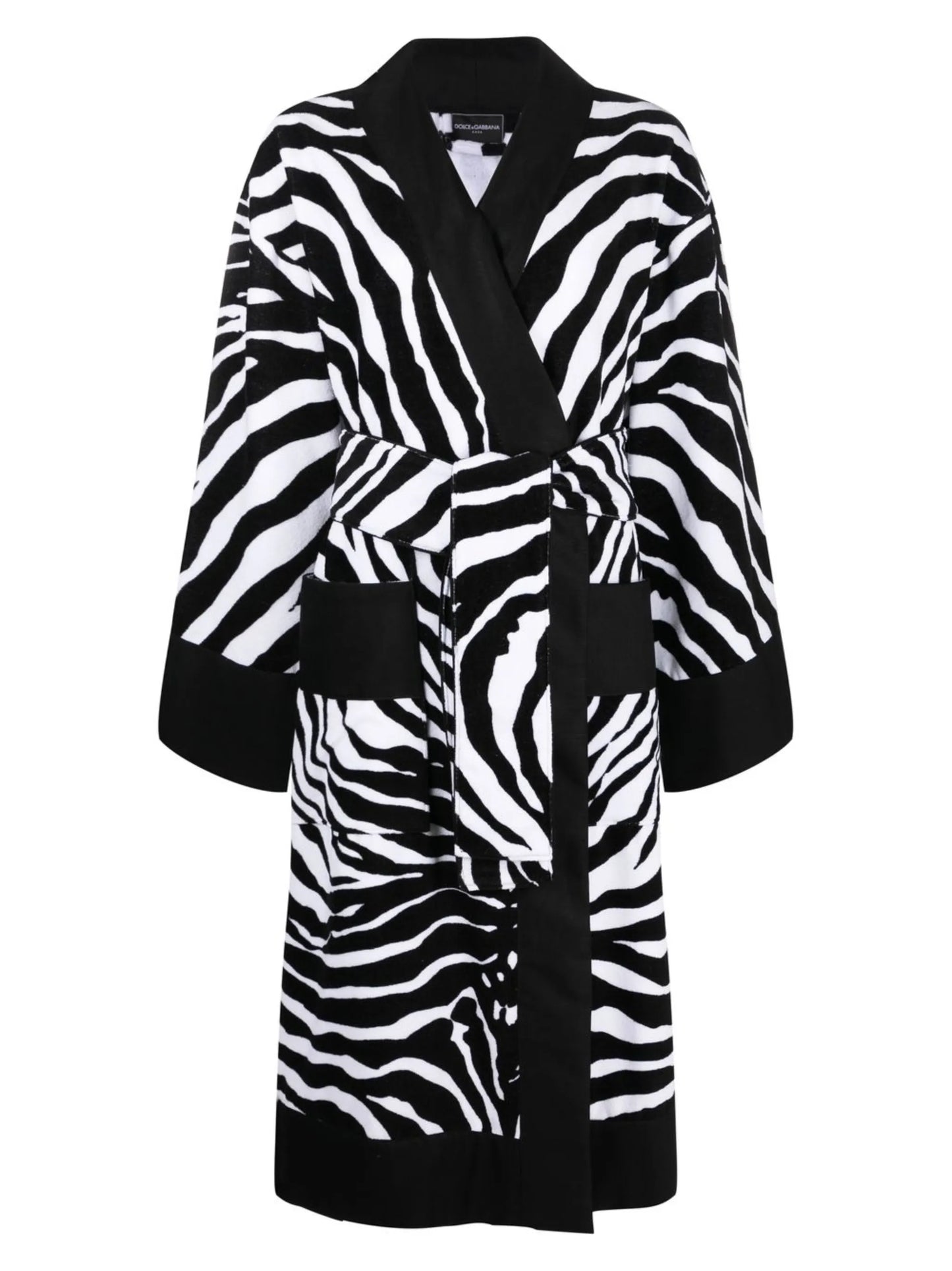 zebra-print terry cotton bath robe