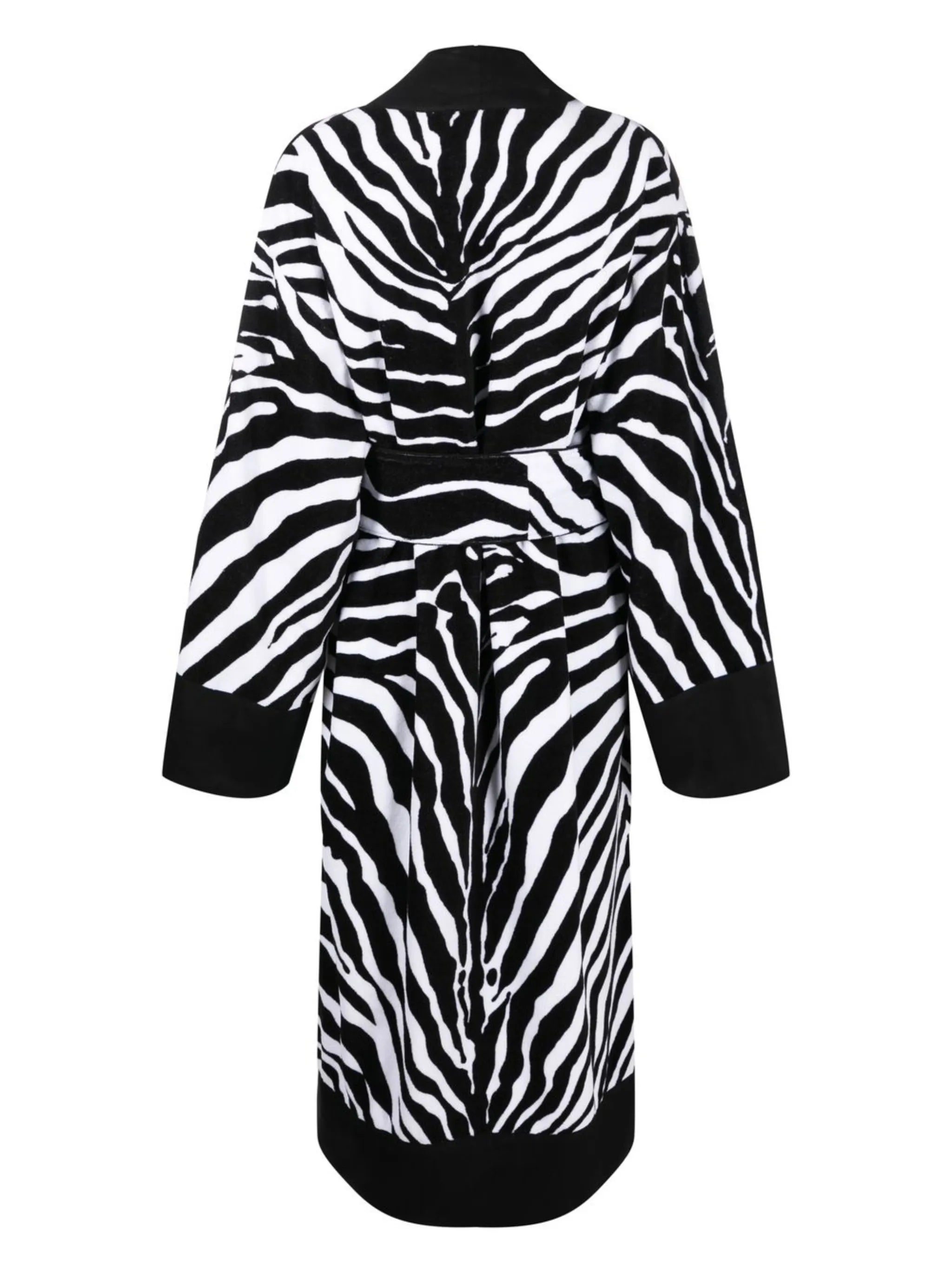 zebra-print terry cotton bath robe