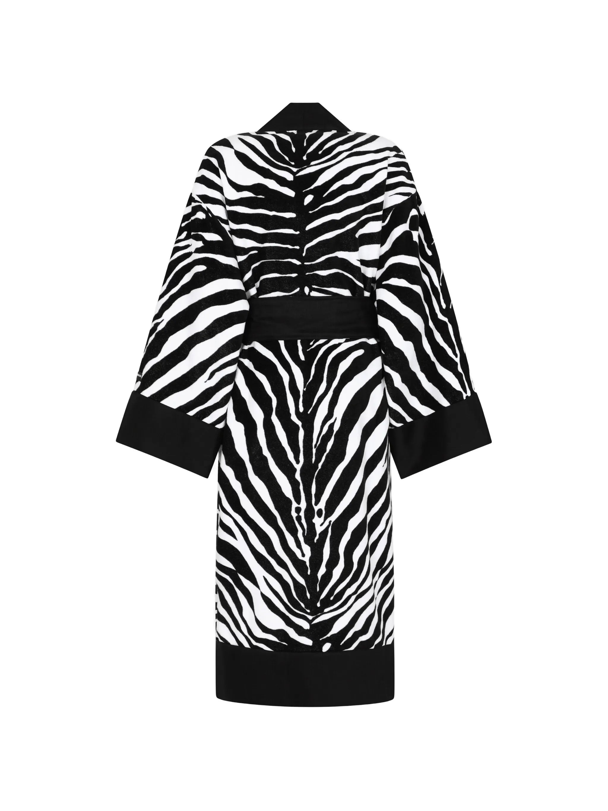 zebra-print terry cotton bath robe