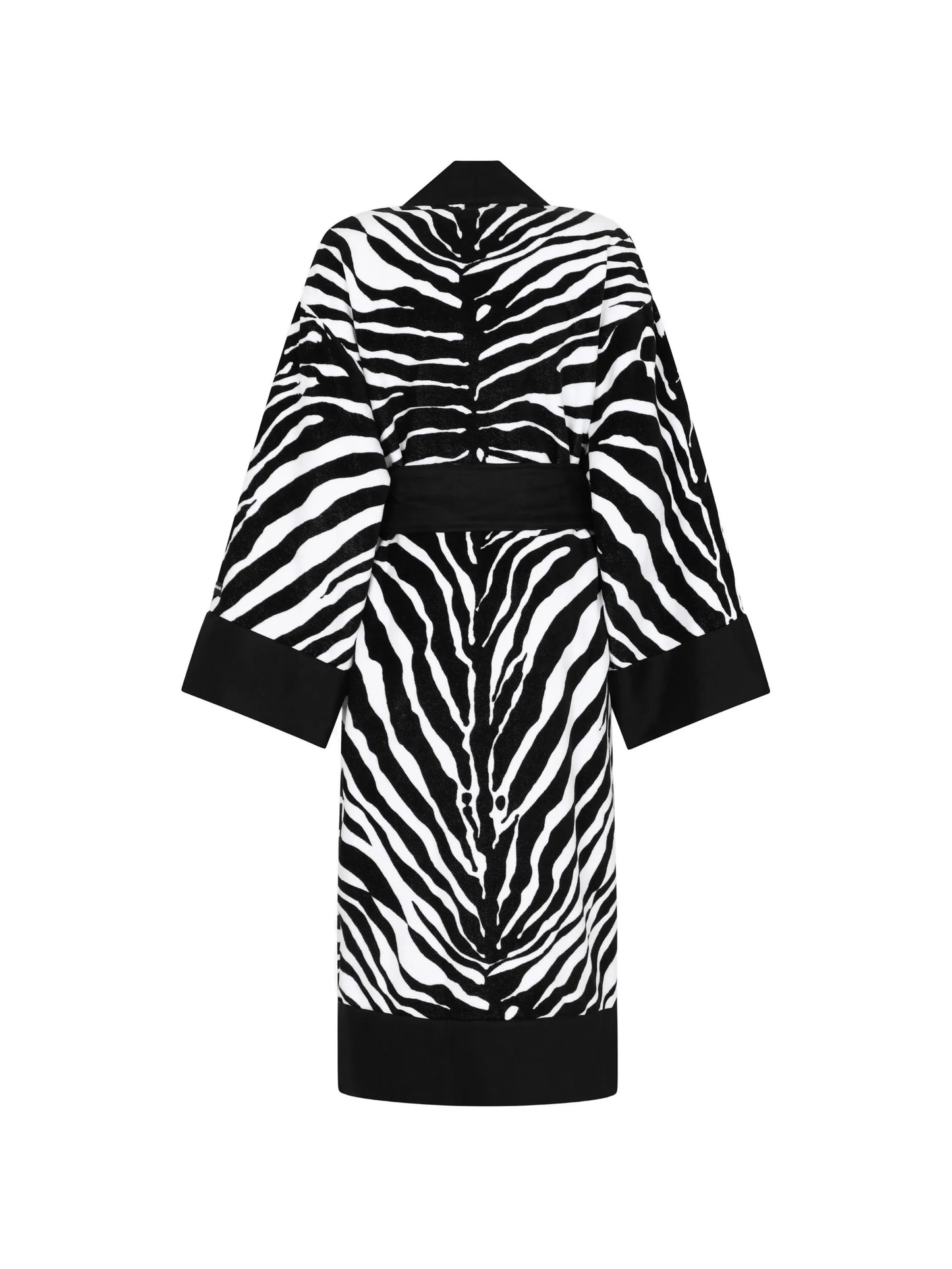 zebra-print terry cotton bath robe