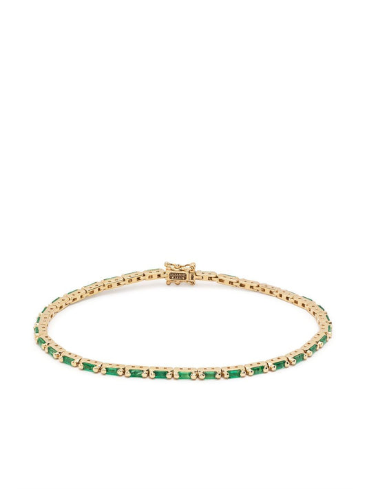 18kt yellow gold emerald tennis bracelet