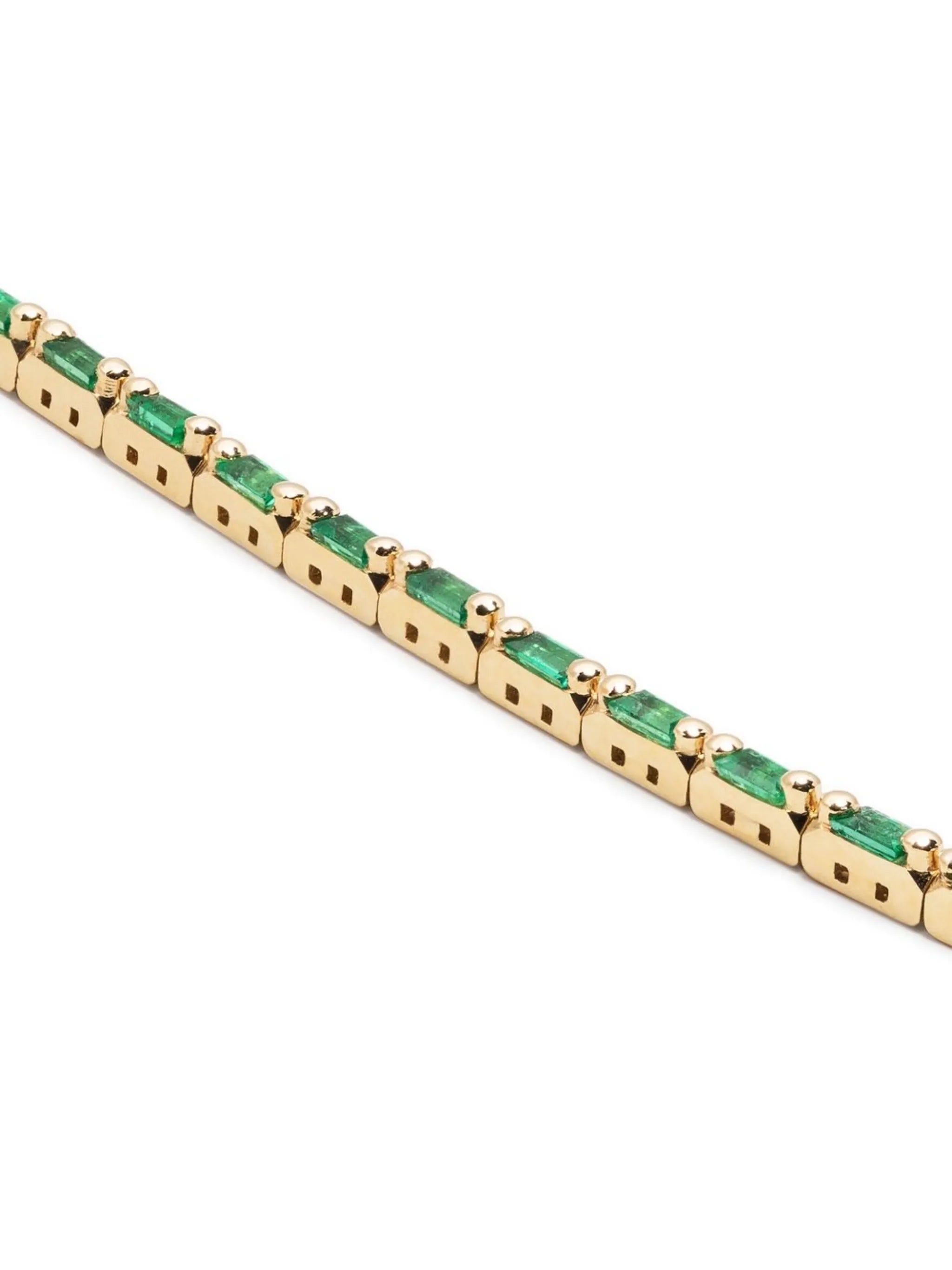 18kt yellow gold emerald tennis bracelet
