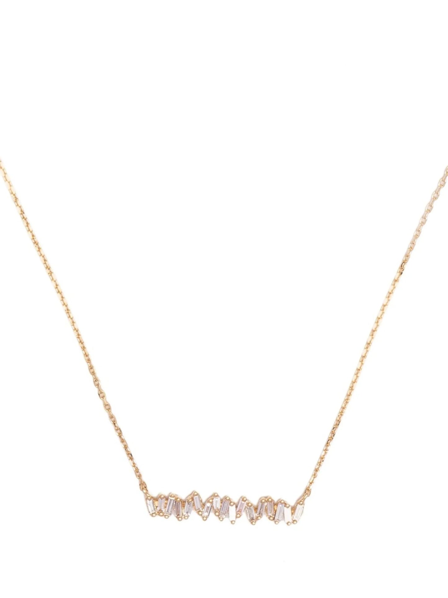 18kt yellow gold diamond bar necklace